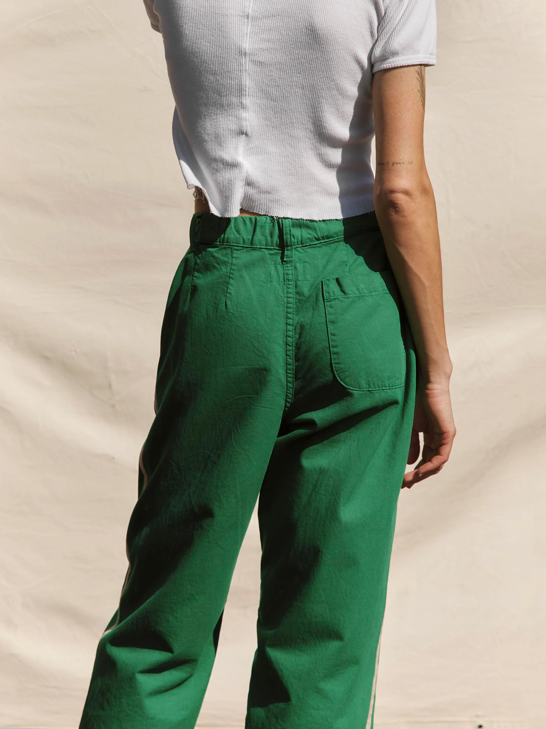 baker striped trouser in kelly green - Image 3