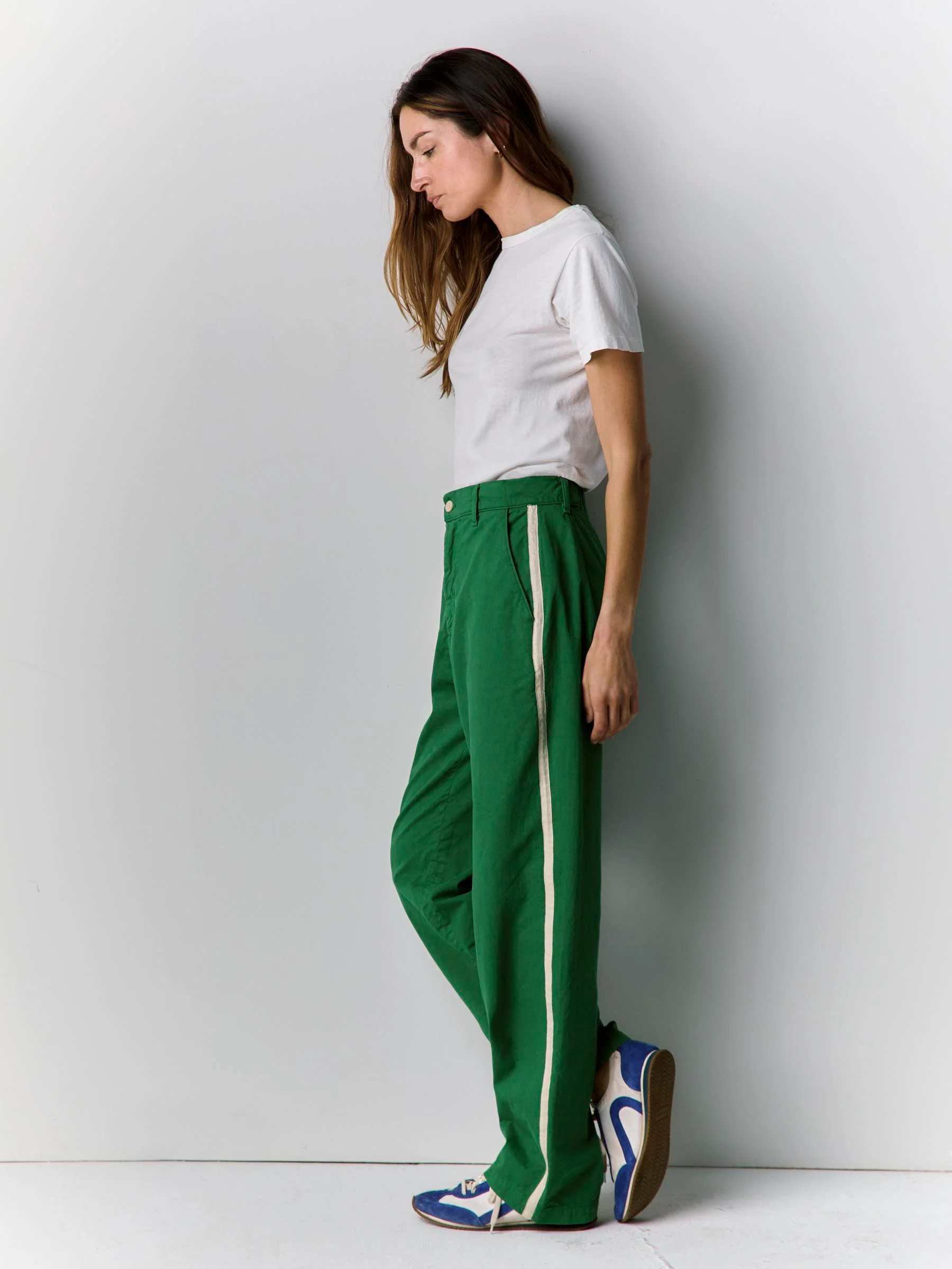 baker striped trouser in kelly green - Image 4