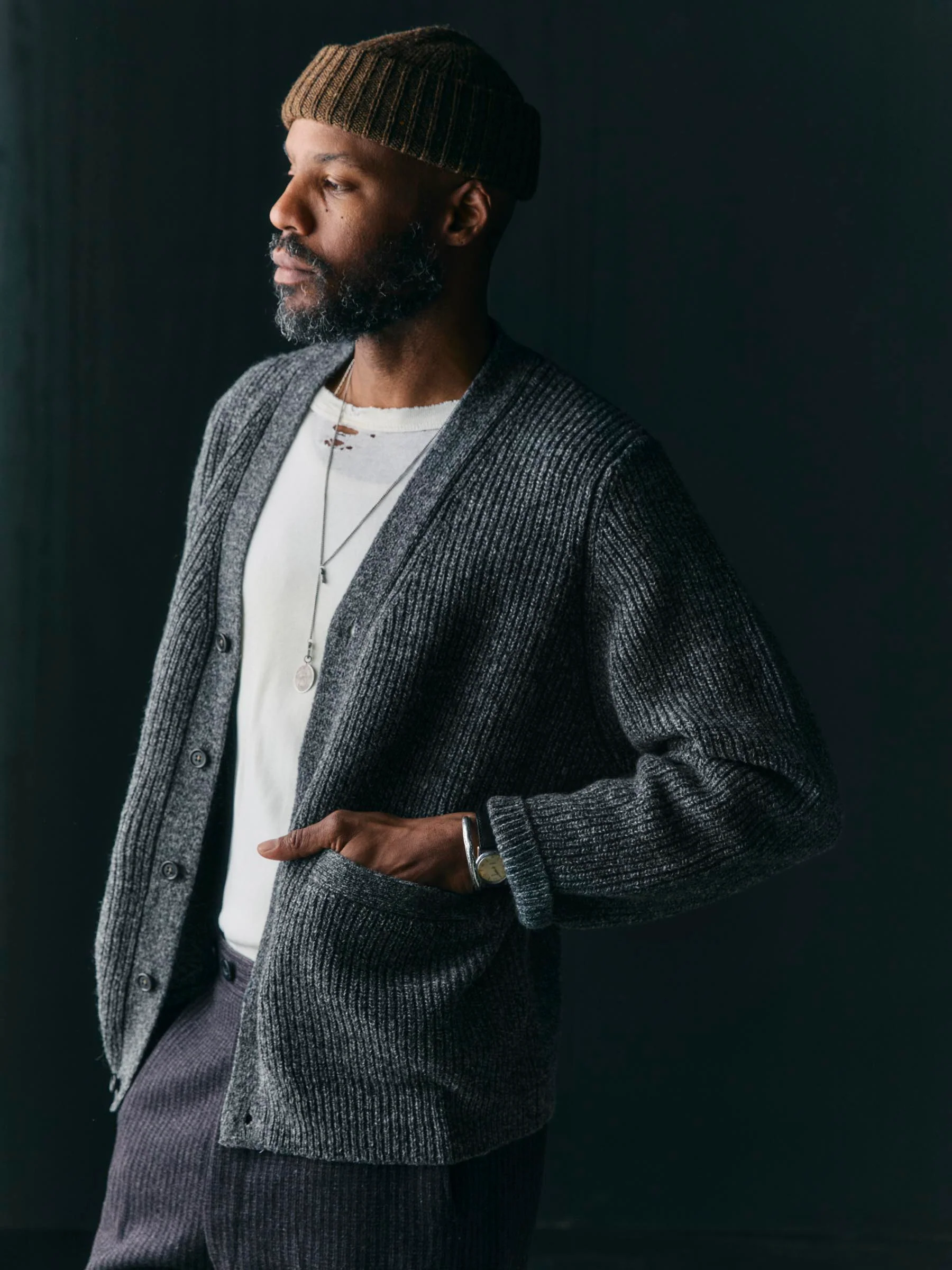 berkley cardigan marled grey
