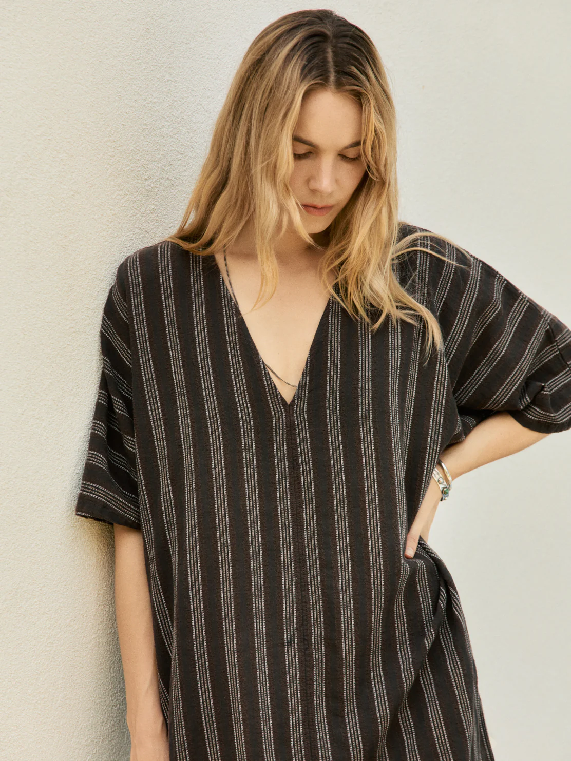 brown stripe caftan - Image 3