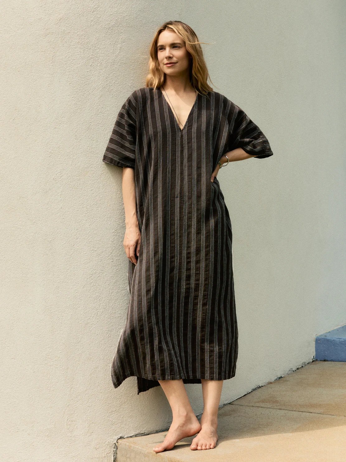 brown stripe caftan - Image 4