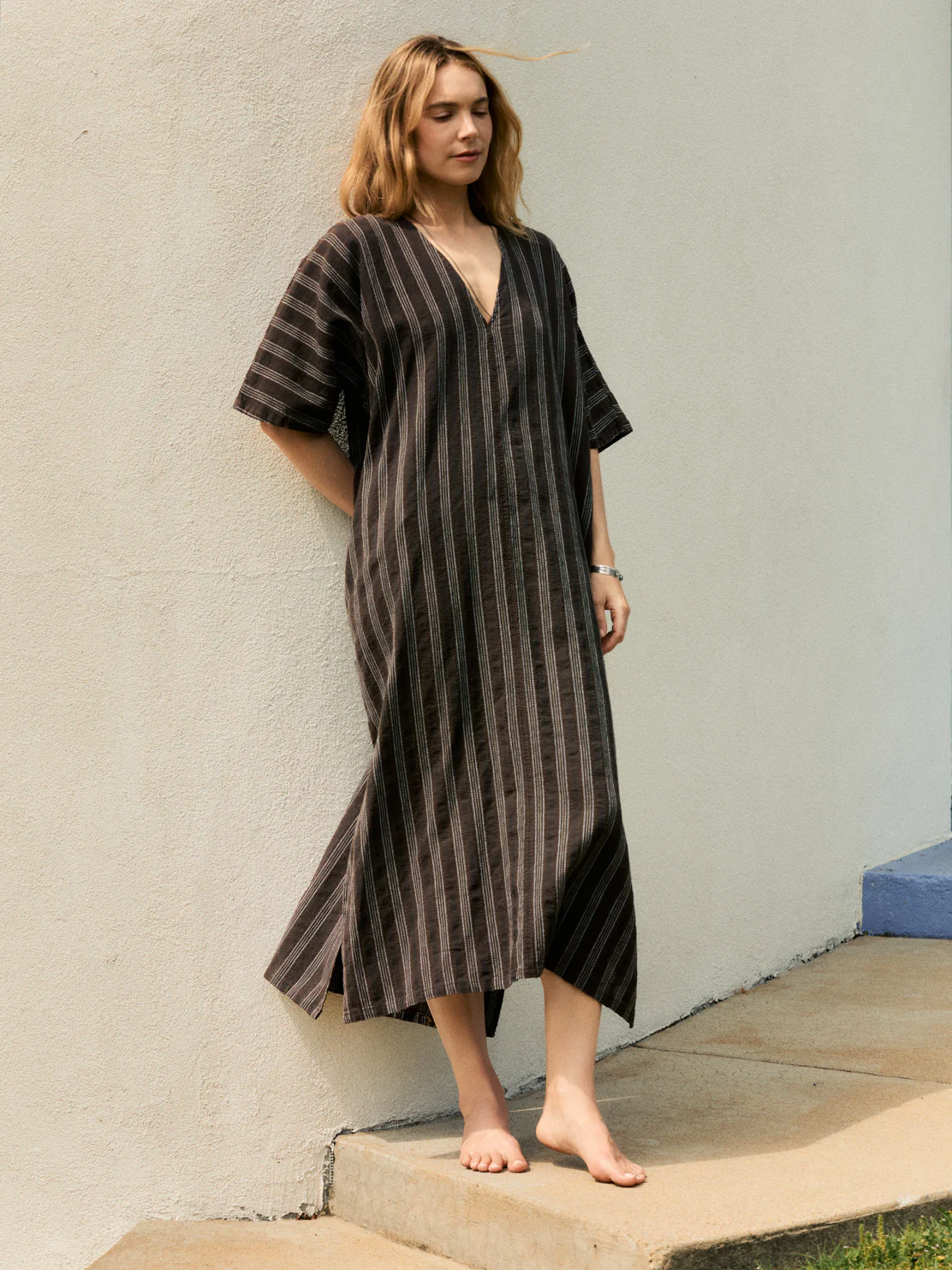 brown stripe caftan - Image 7