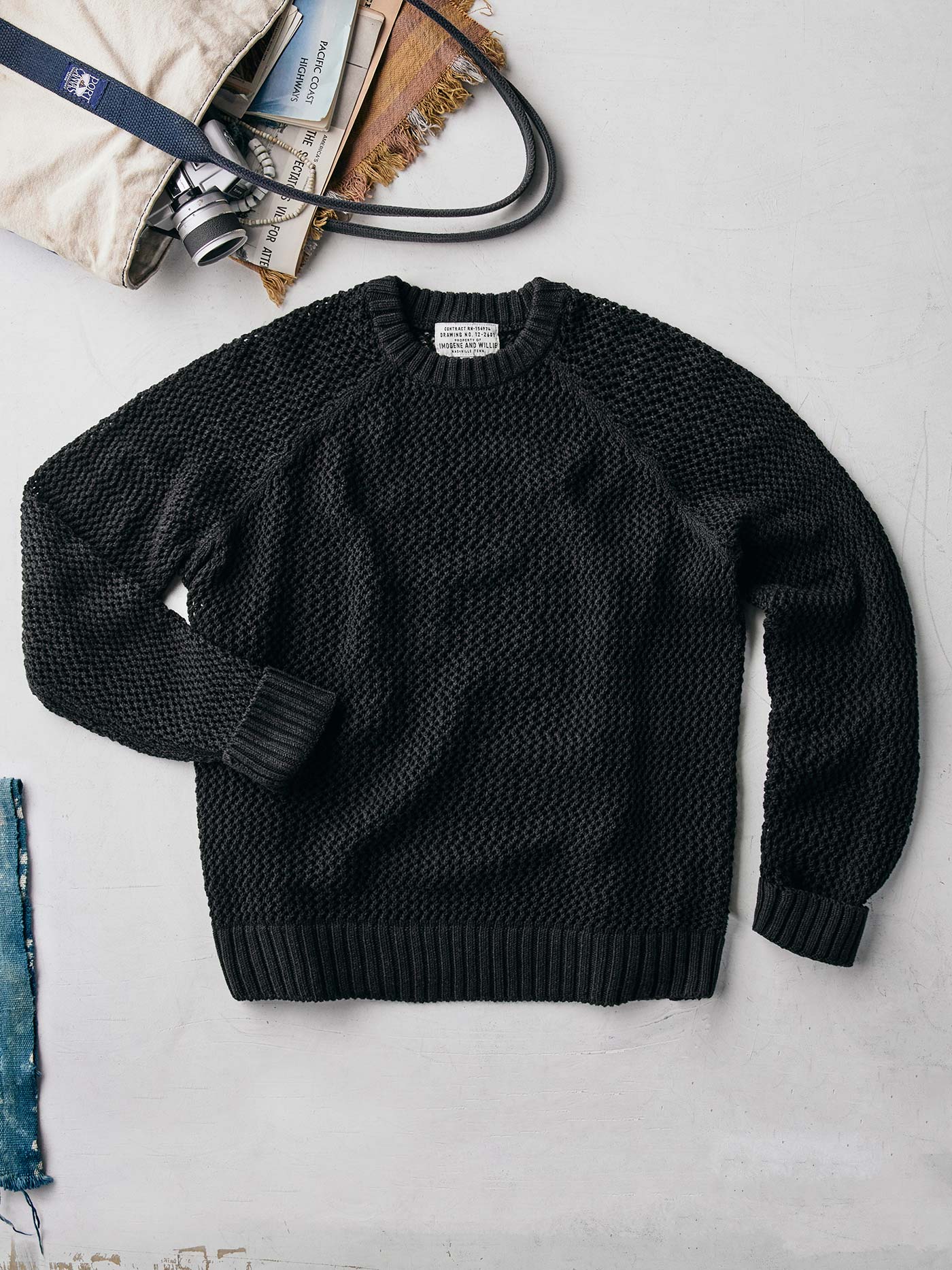 cascabel open weave sweater in black - Image 4