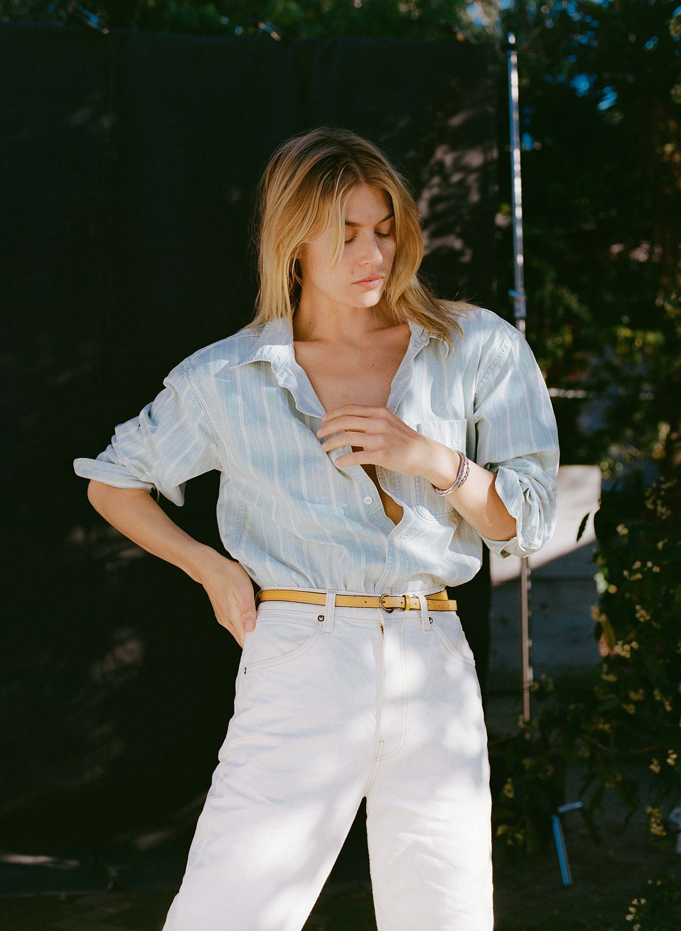 clyde striped denim button up - Image 6