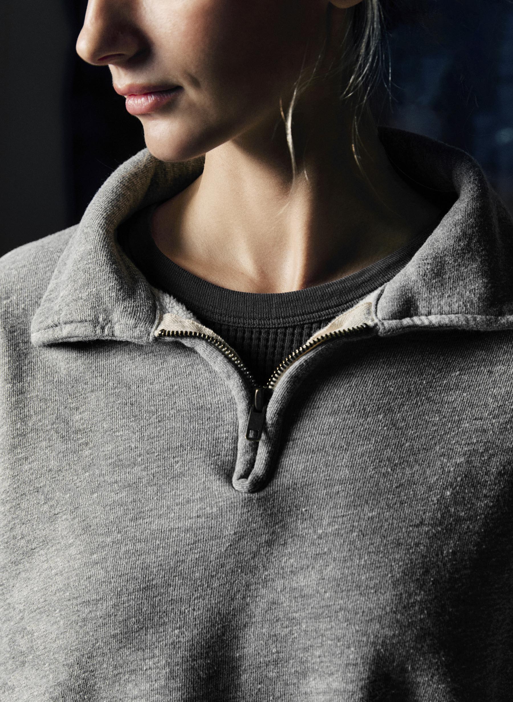 cut sleeve cropped quarter zip - Image 8