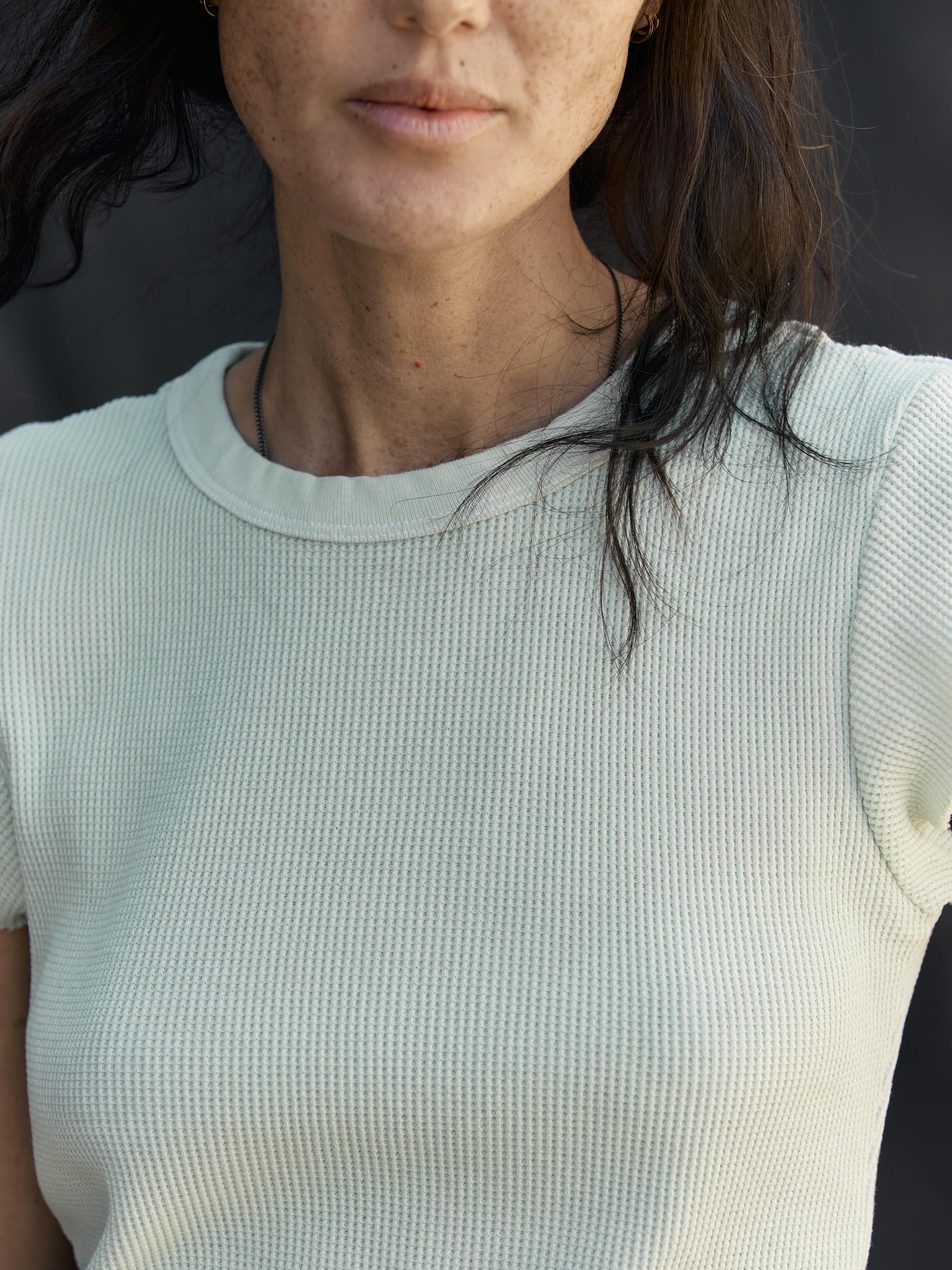 cut sleeve thermal in sky blue - Image 6