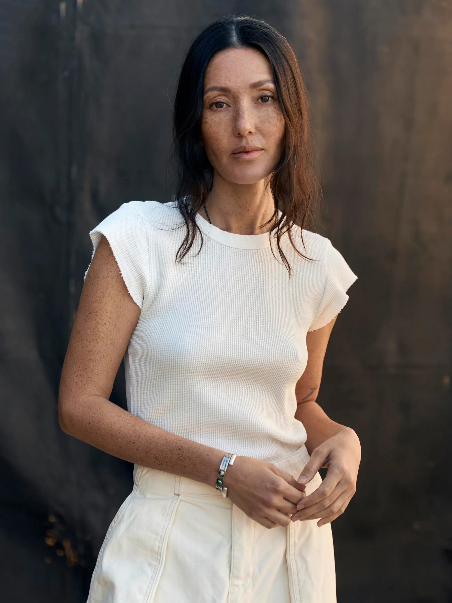 cut sleeve thermal in white - Image 5