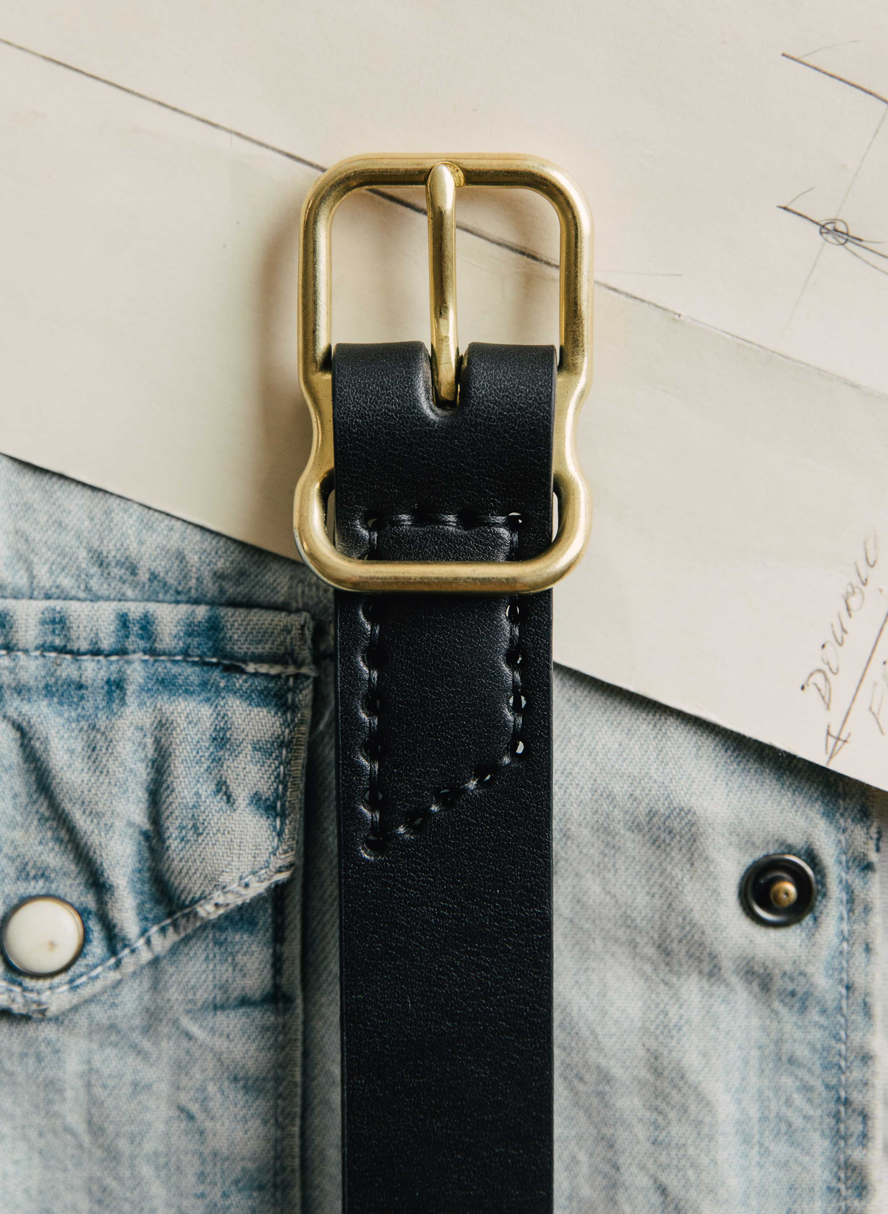 emil erwin narrow signature belt in black - Image 7