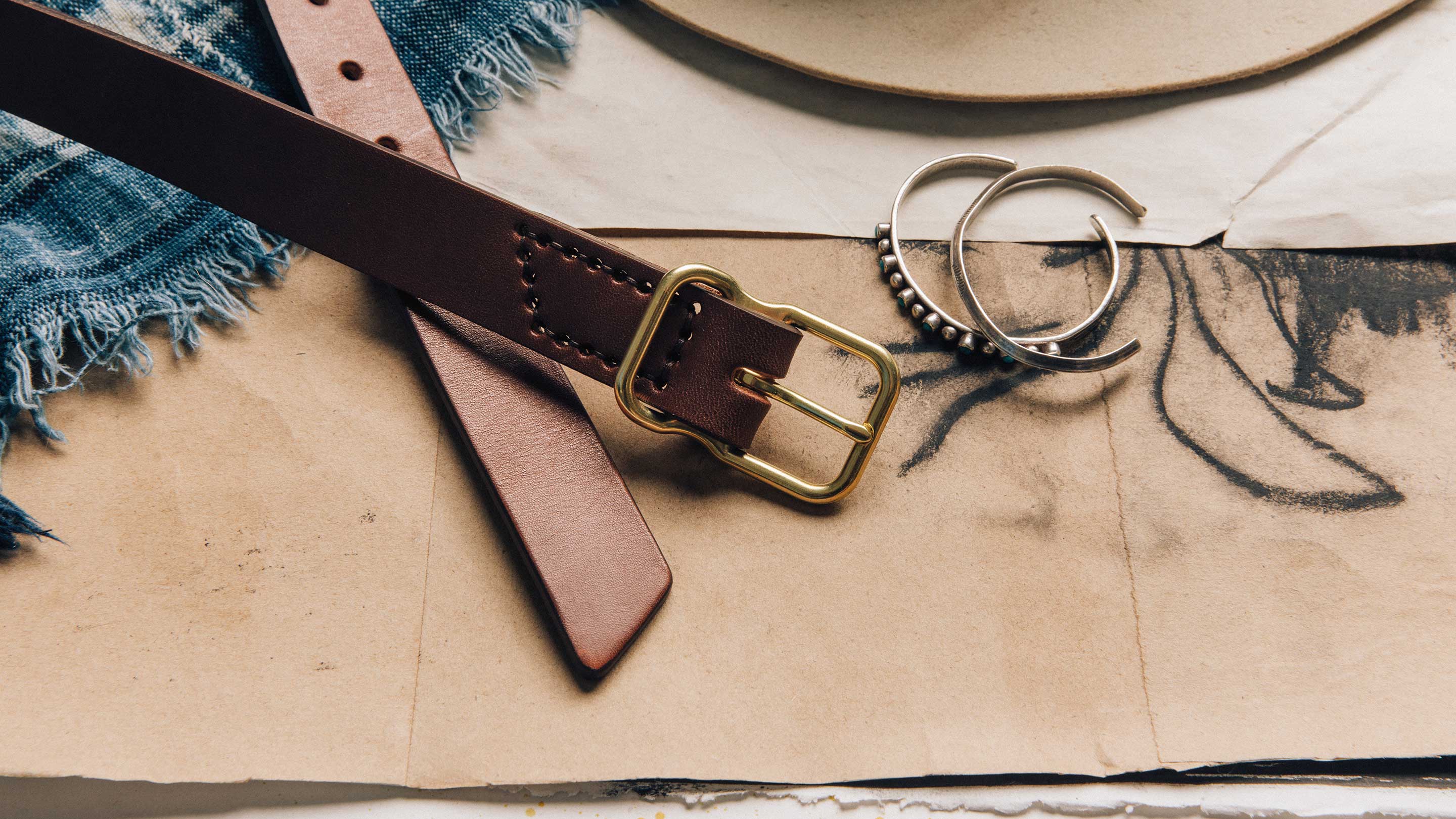 emil erwin narrow signature belt in walnut - Image 9