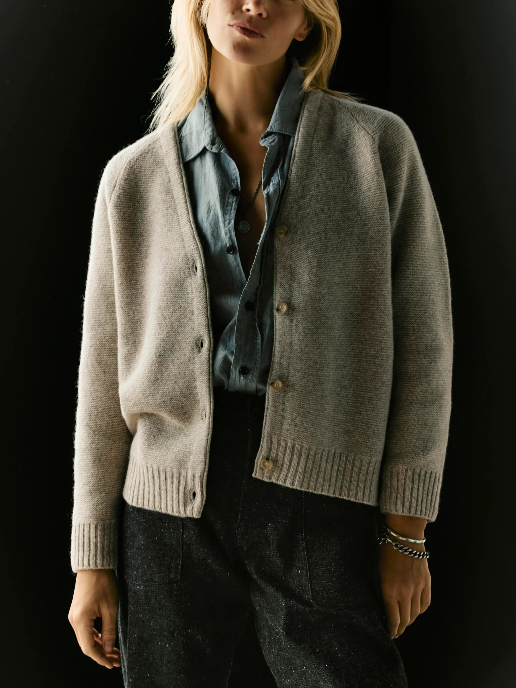 evie cardigan in natural - Image 8
