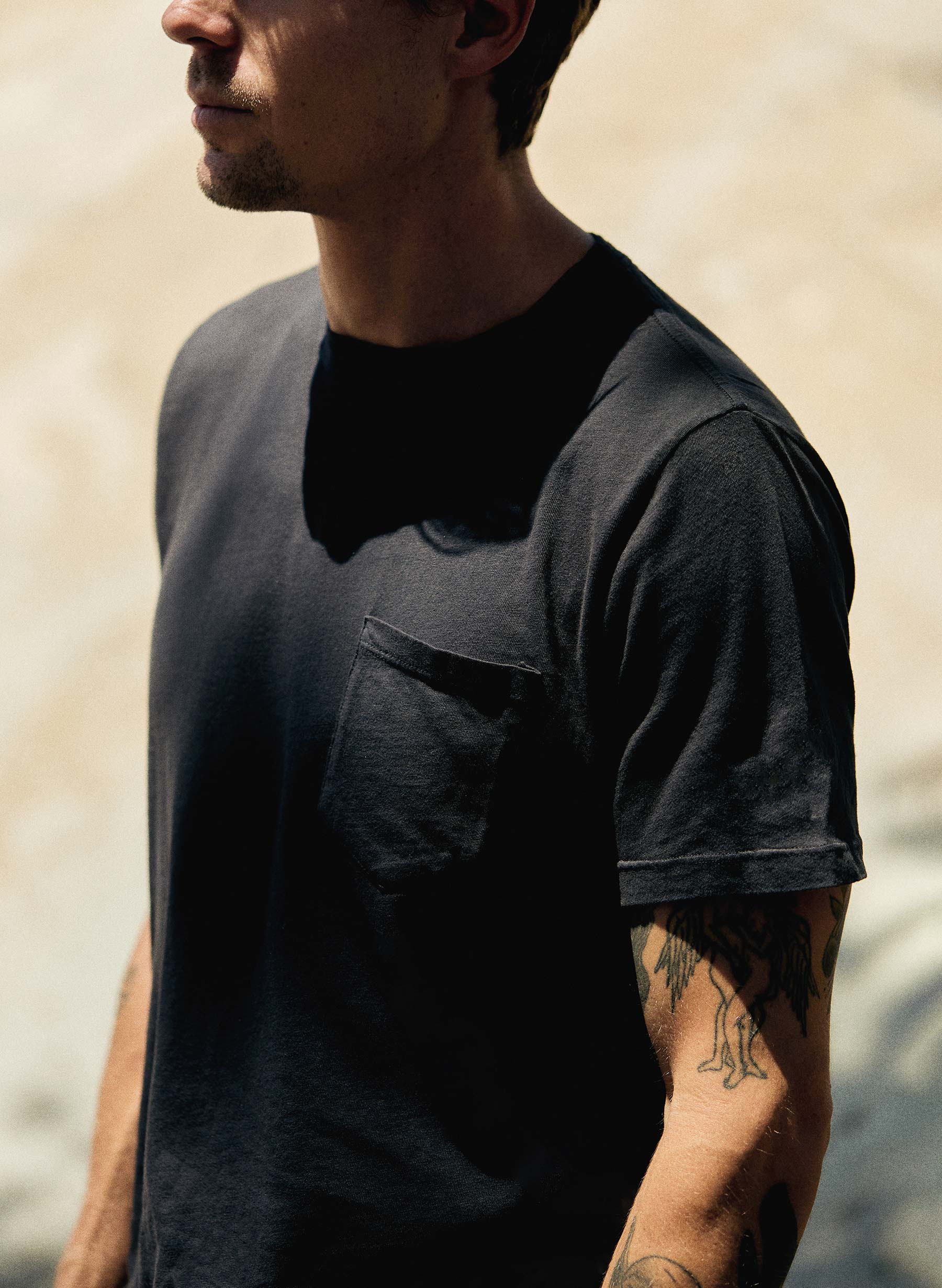 faded black knit pocket tee - Image 8