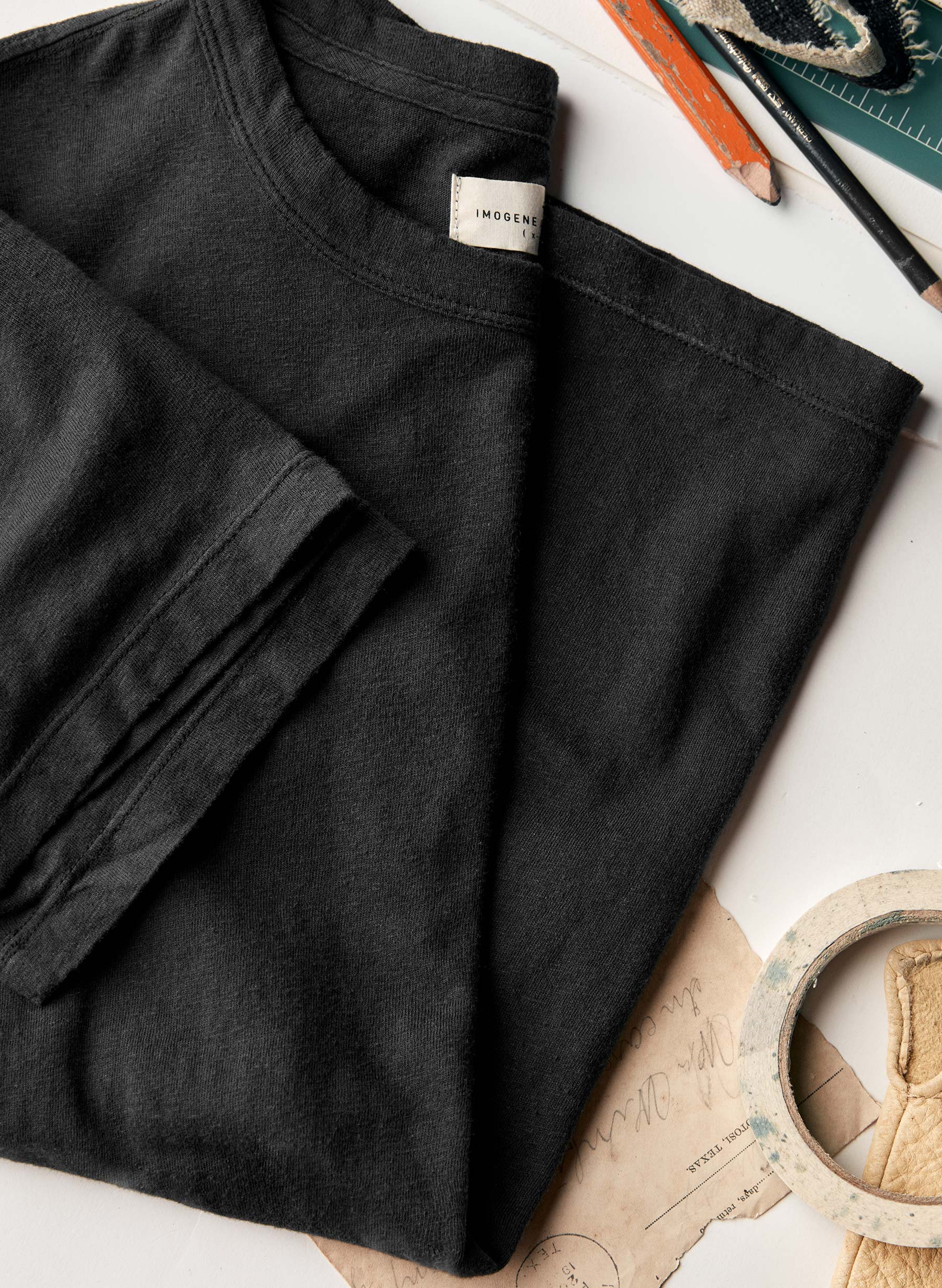faded black knit pocket tee - Image 9
