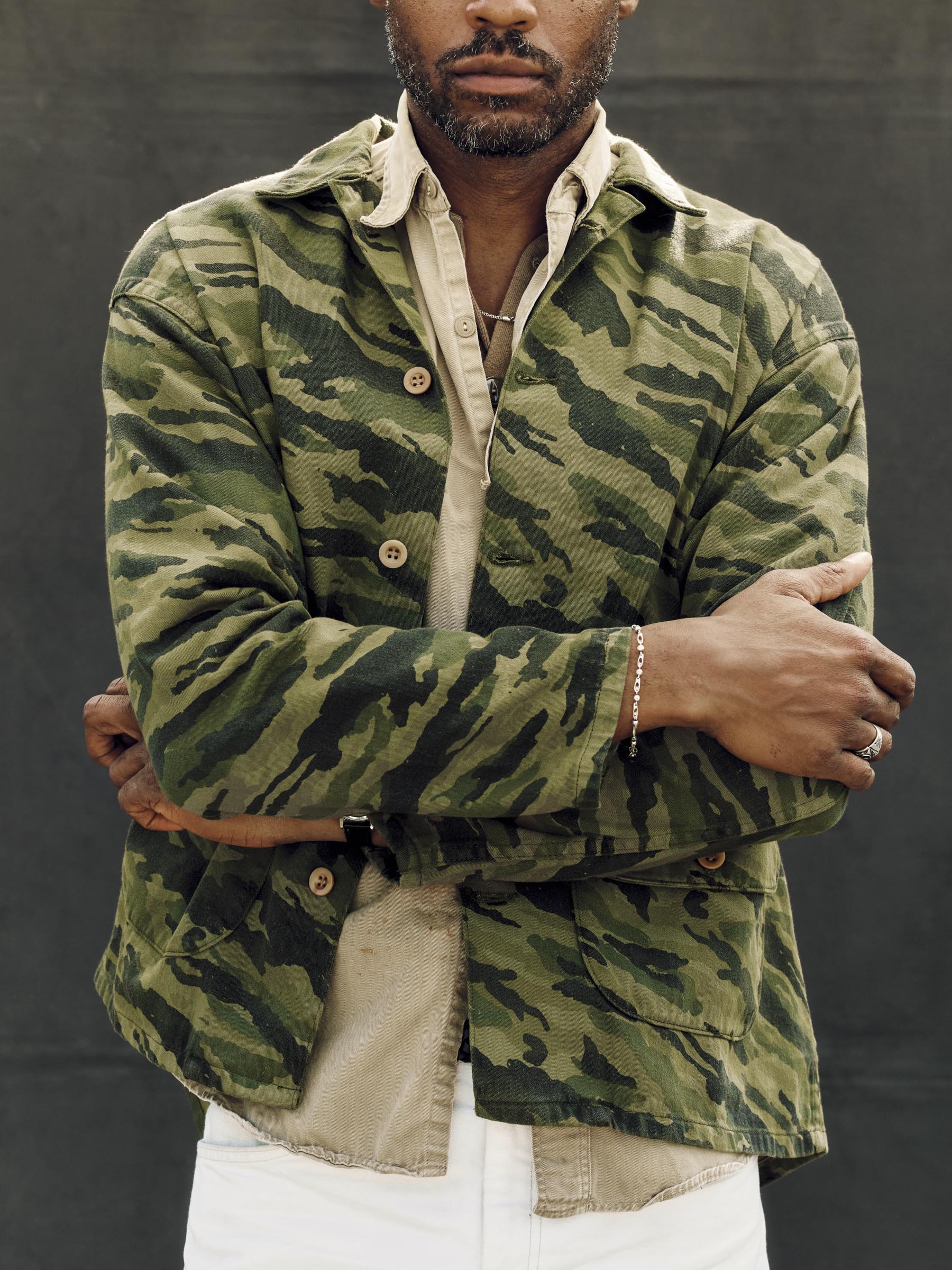 fatigue jacket in brushstroke camo