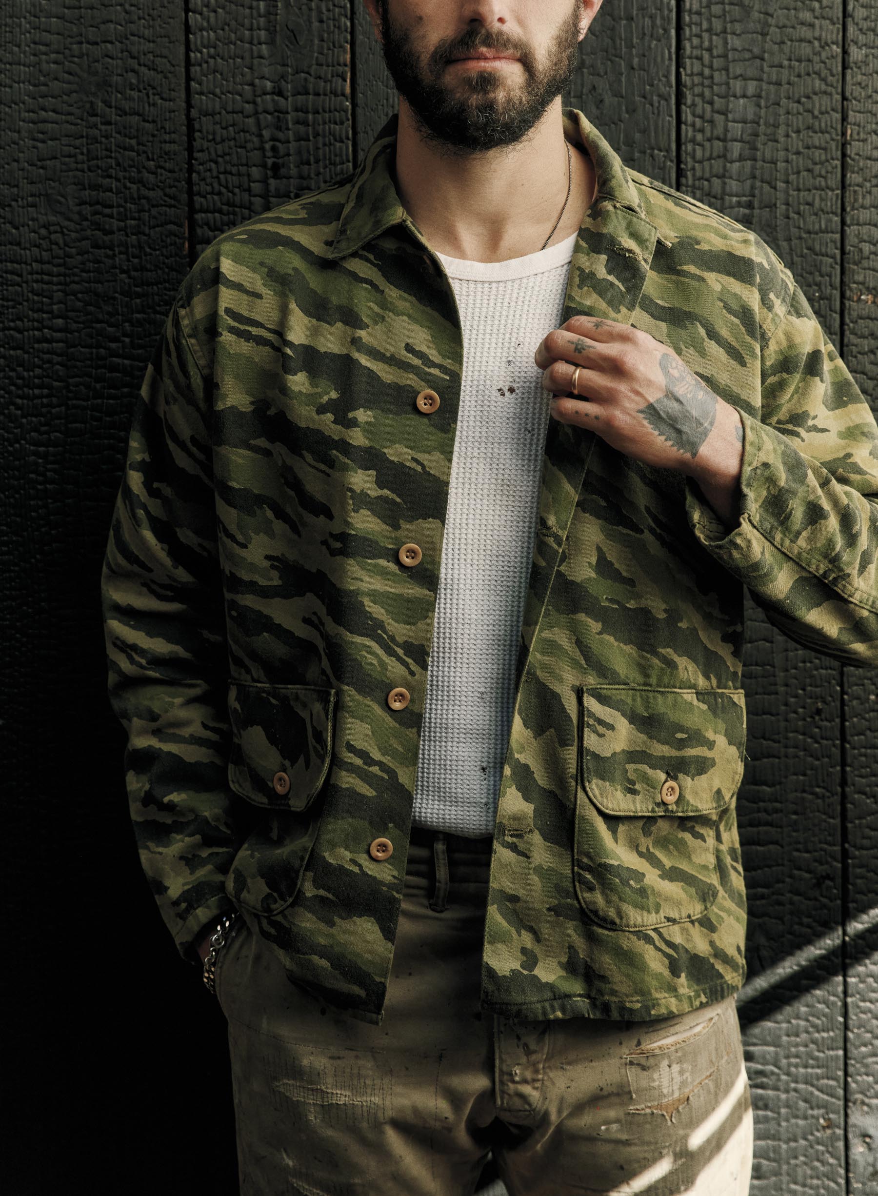 fatigue jacket in brushstroke camo - Image 8