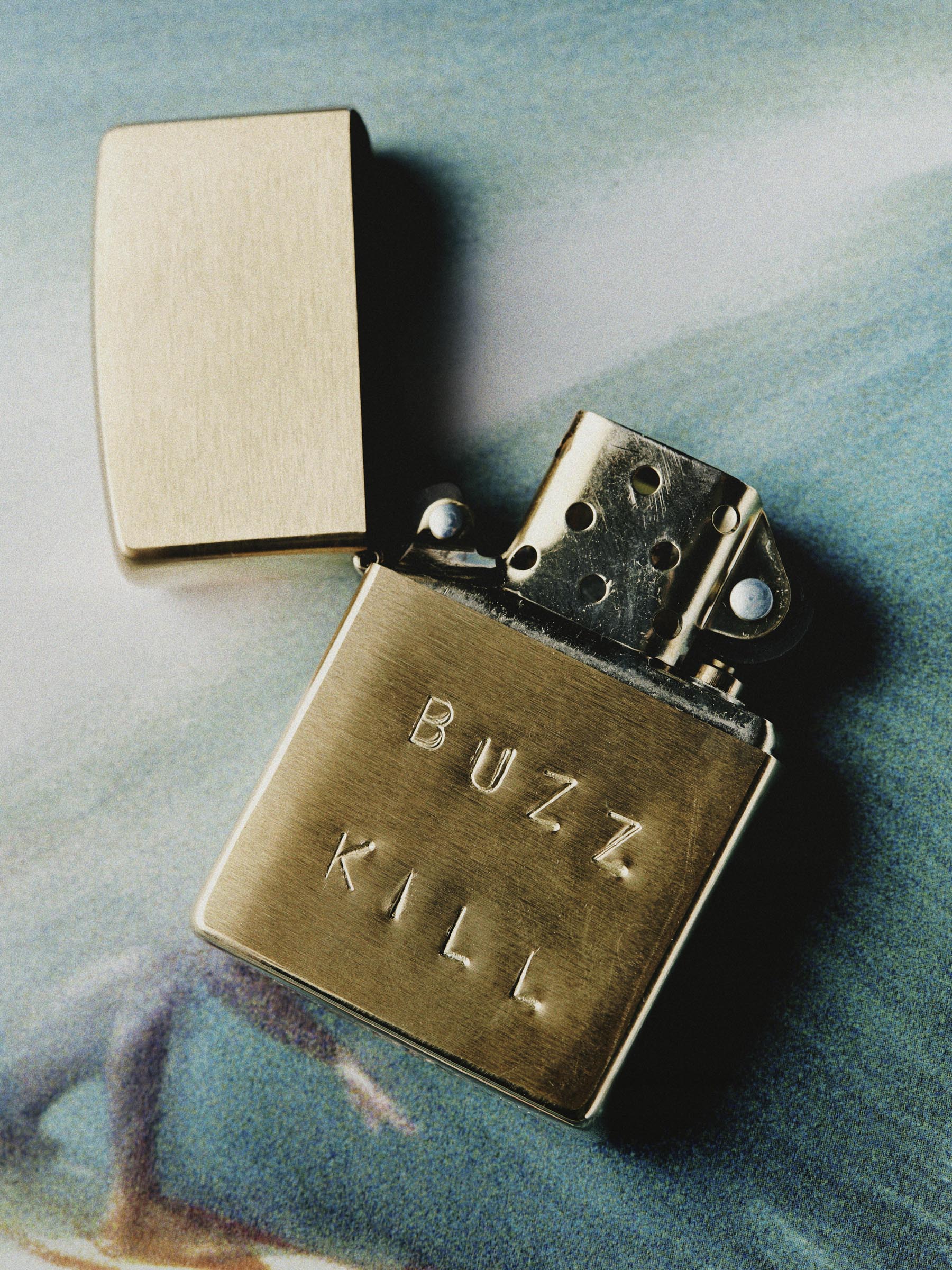 hand stamped “buzz kill” zippo - Image 2