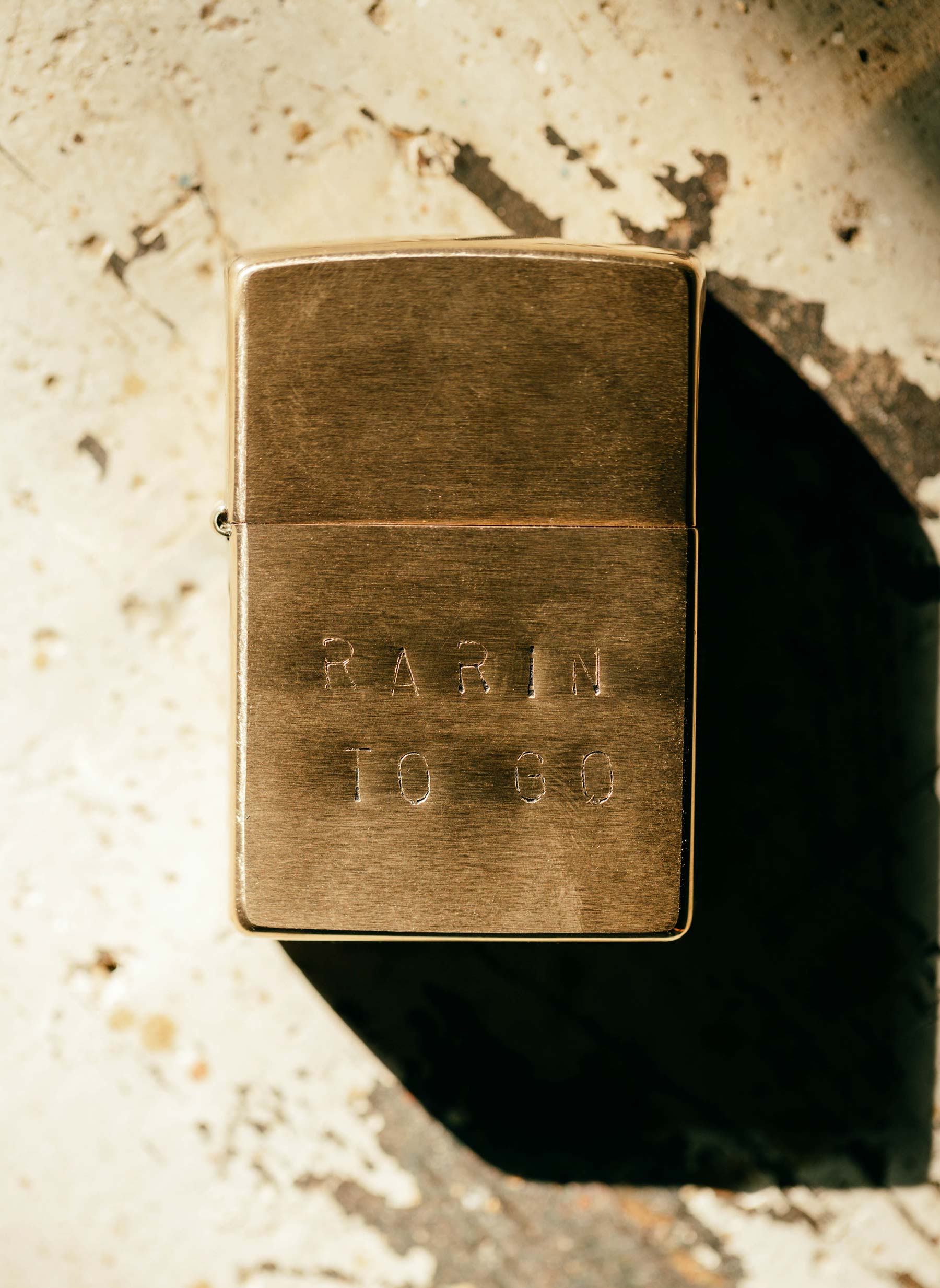 hand stamped "rarin' to go" zippo - Image 2