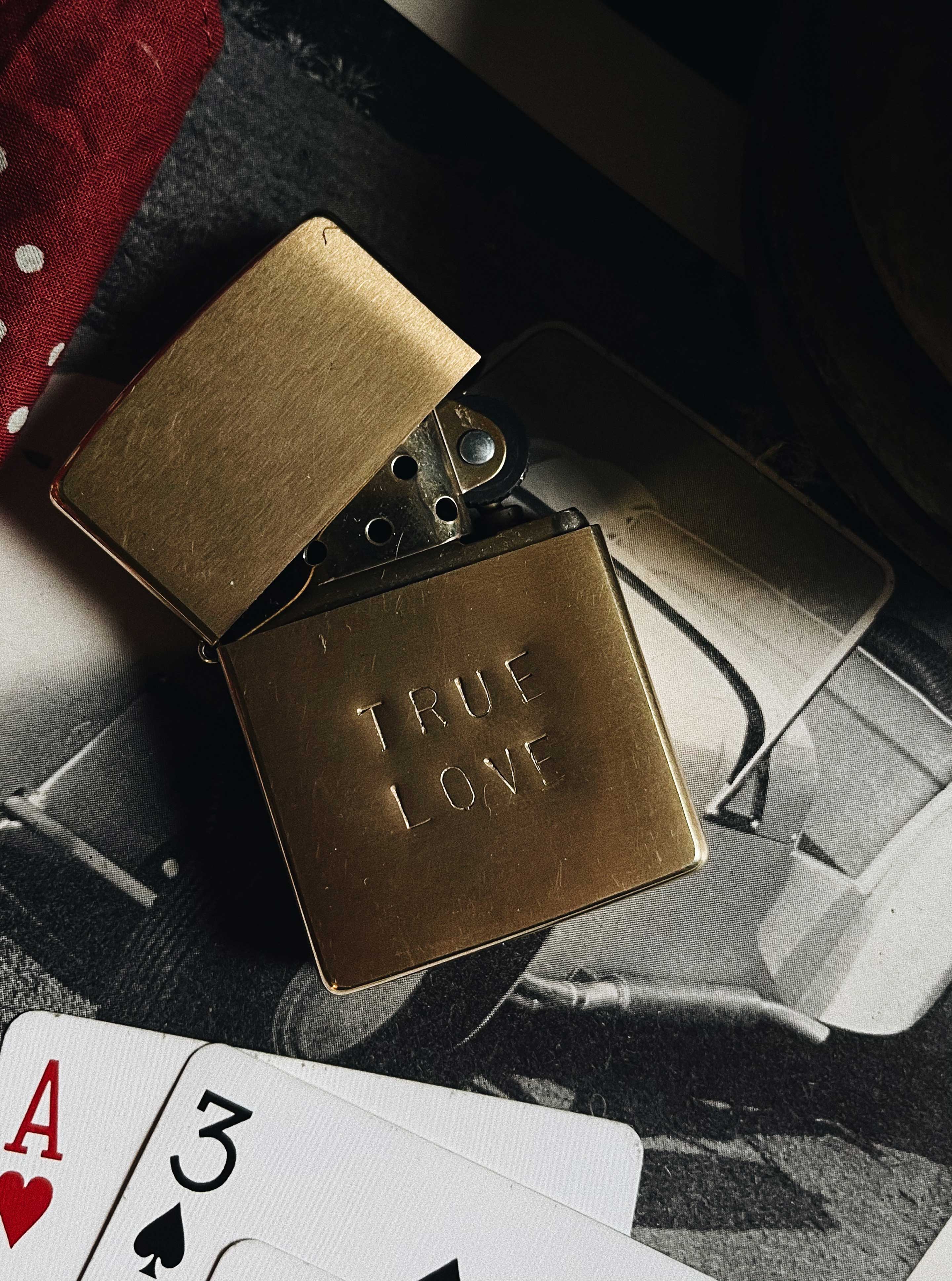 hand stamped "true love" zippo - Image 5