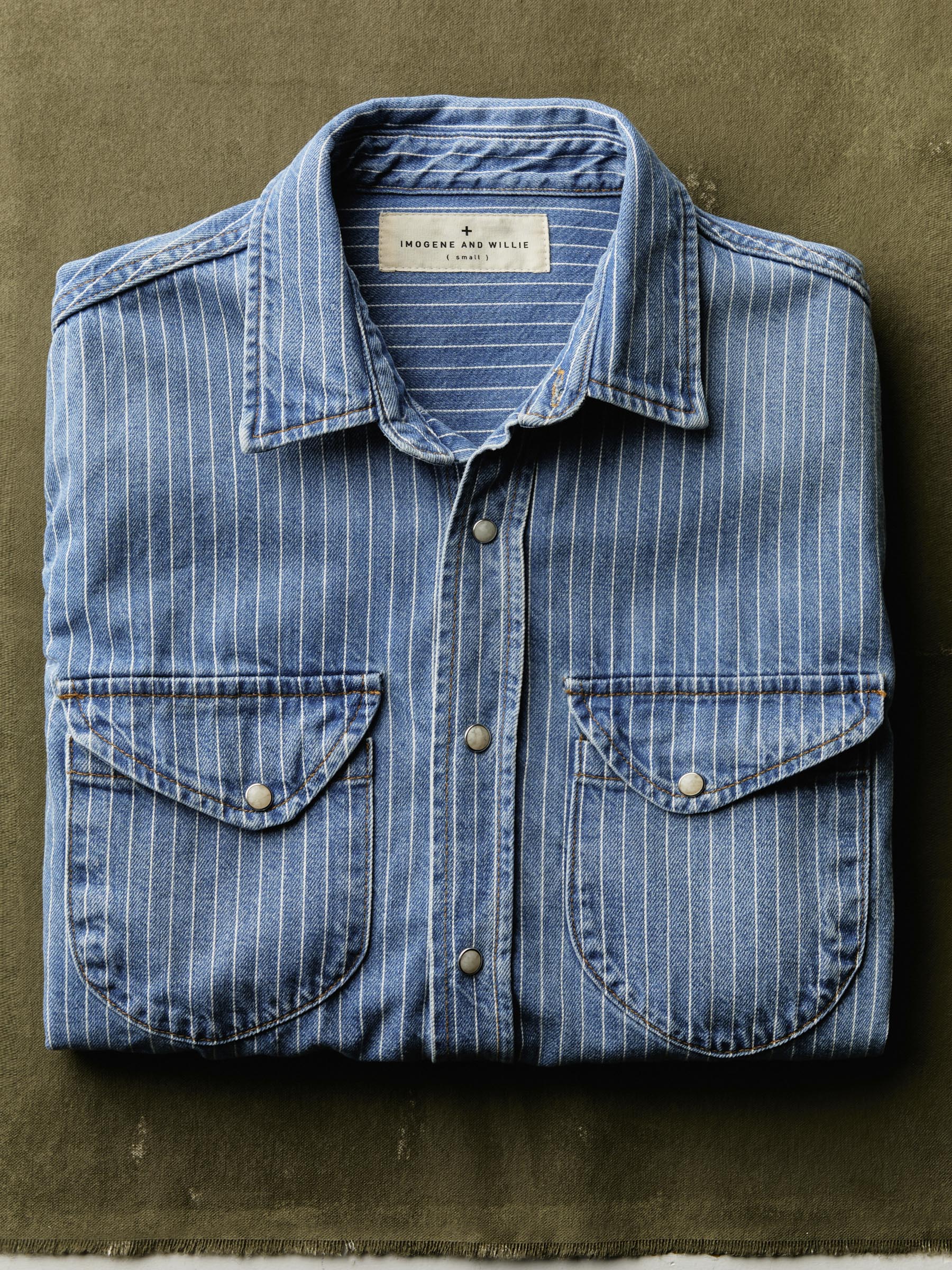 hayes indigo stripe pearl snap - Image 8