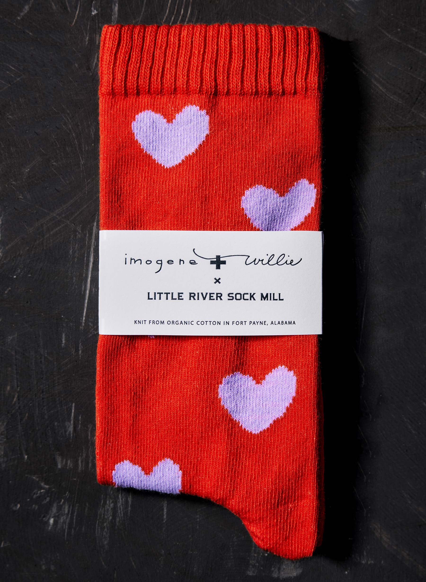 heart sock in poppy - Image 2