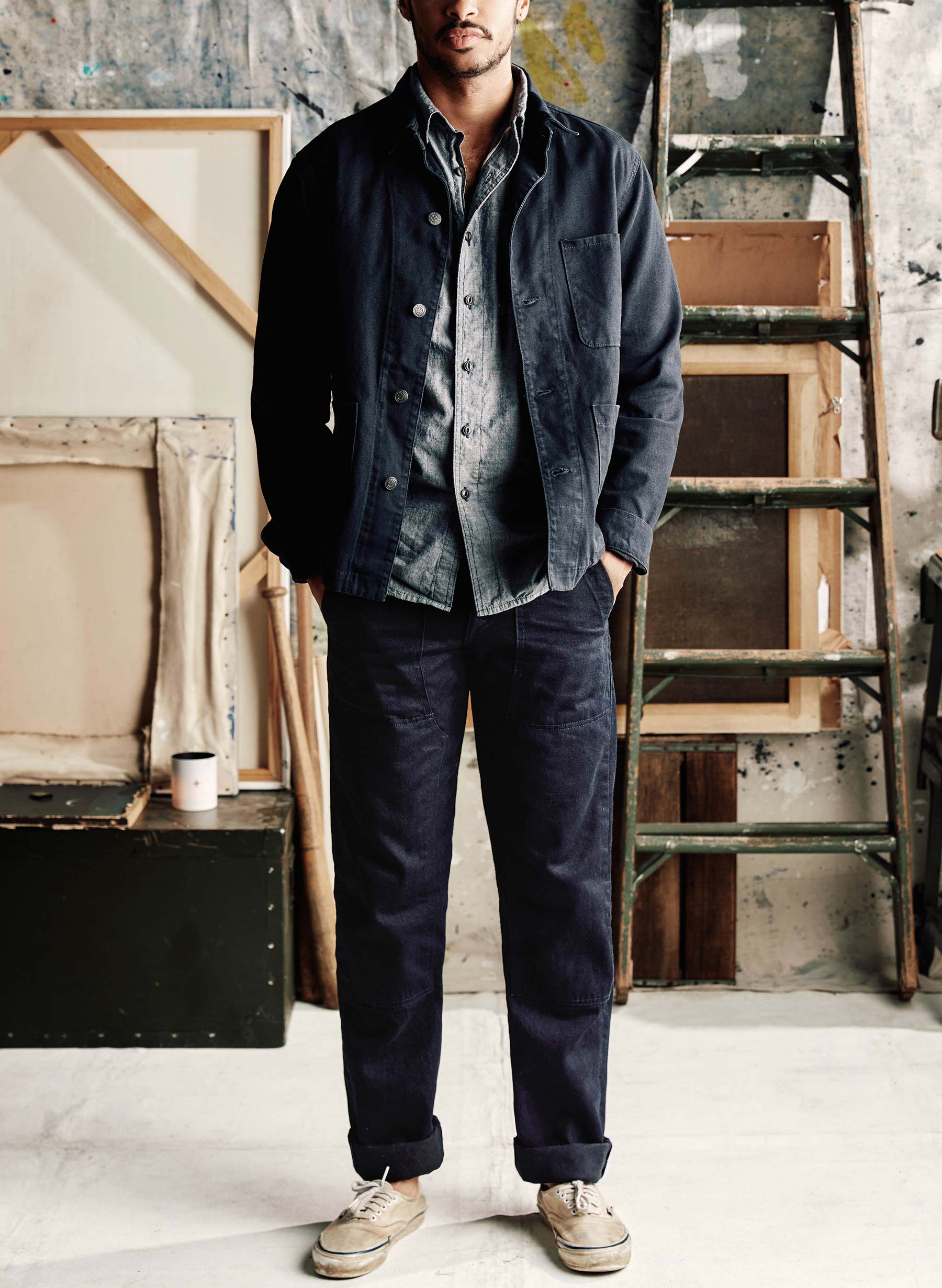 hencye workpant in black indigo - Image 5