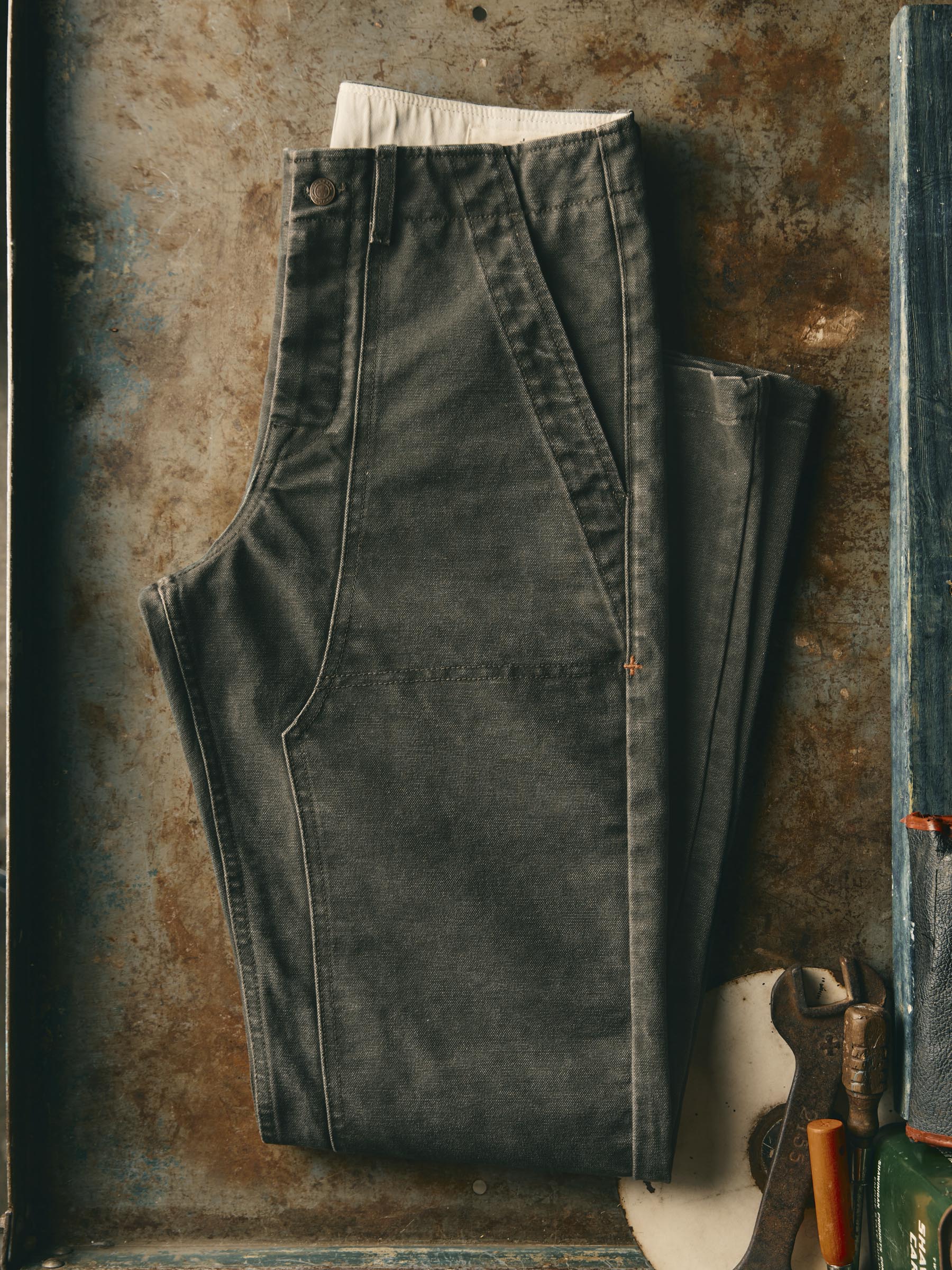 hencye canvas workpant in washed slate - Image 2