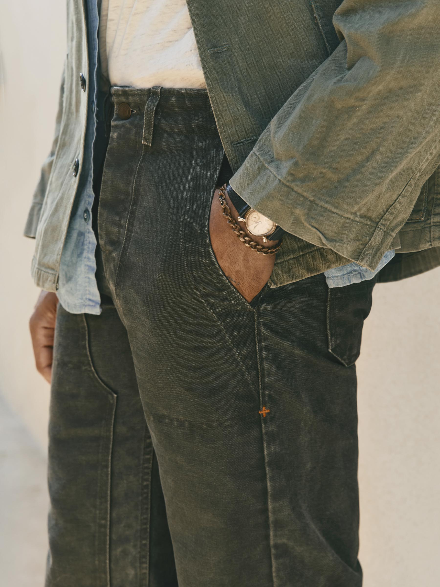 hencye canvas workpant in washed slate - Image 4