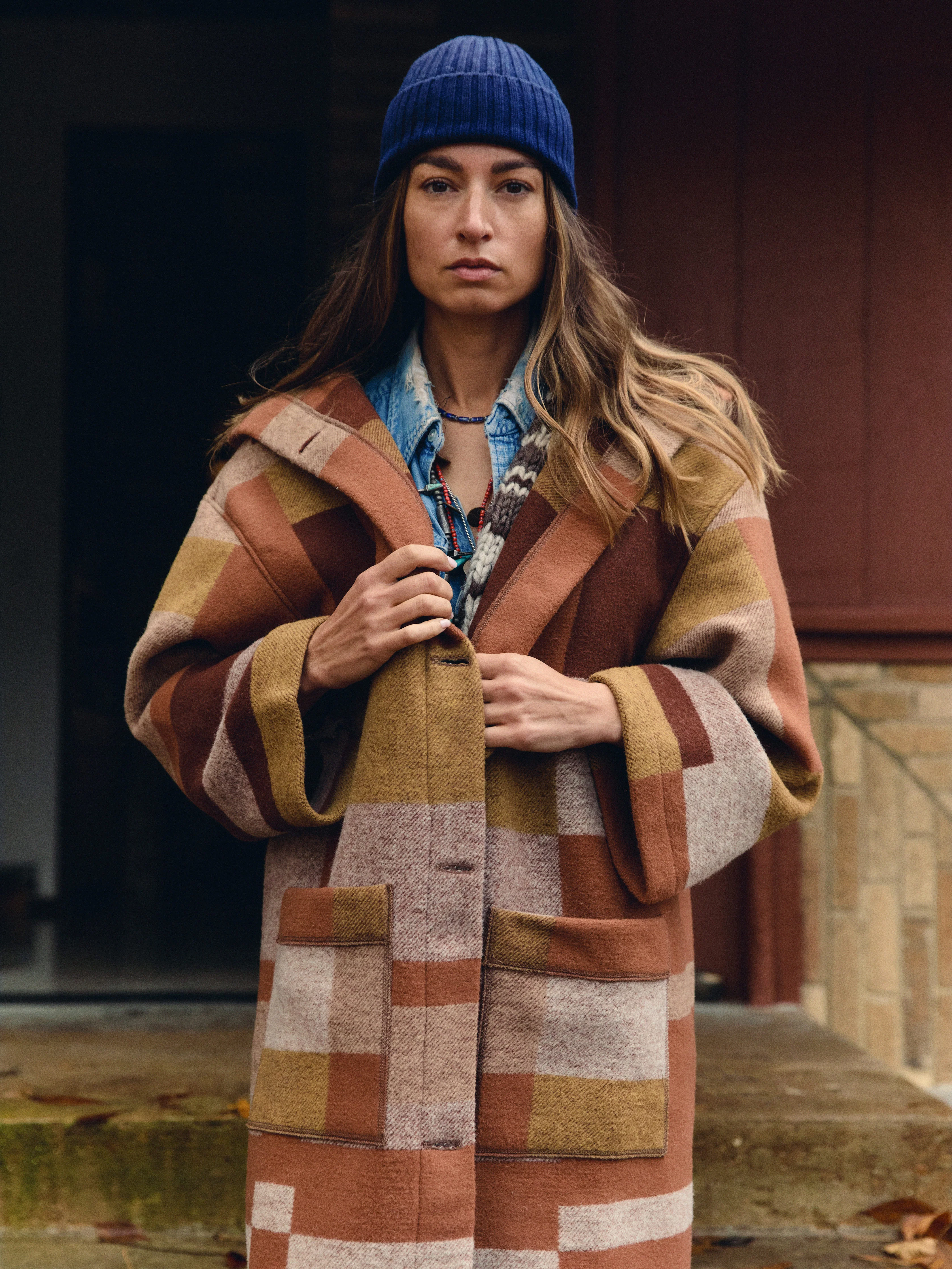 i+w x american woolen blanket coat 02