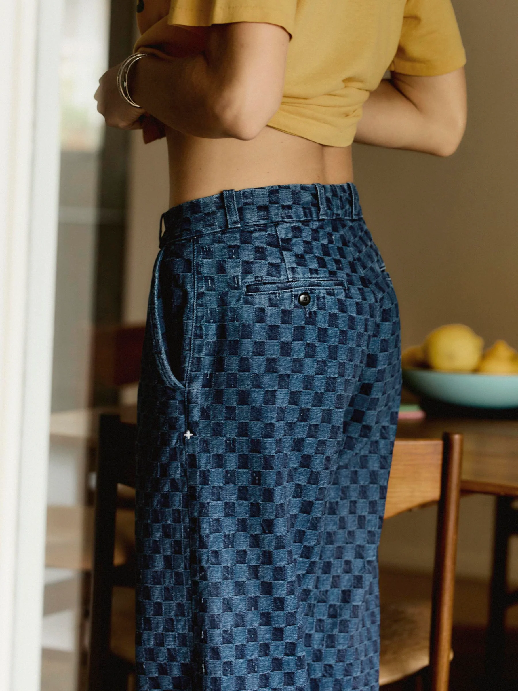 logan washed indigo check - Image 4