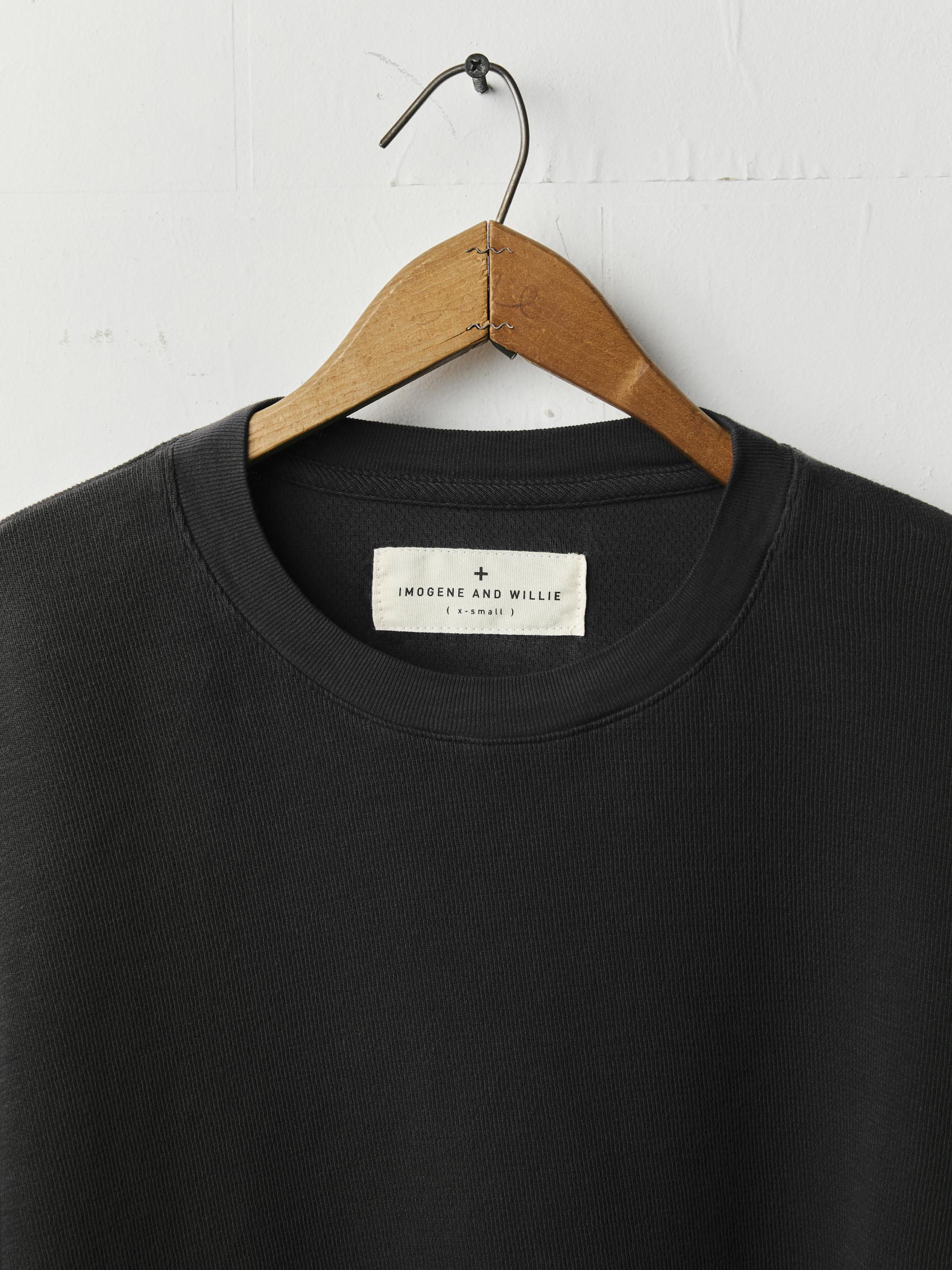 long sleeve midweight crew in faded black - Image 2