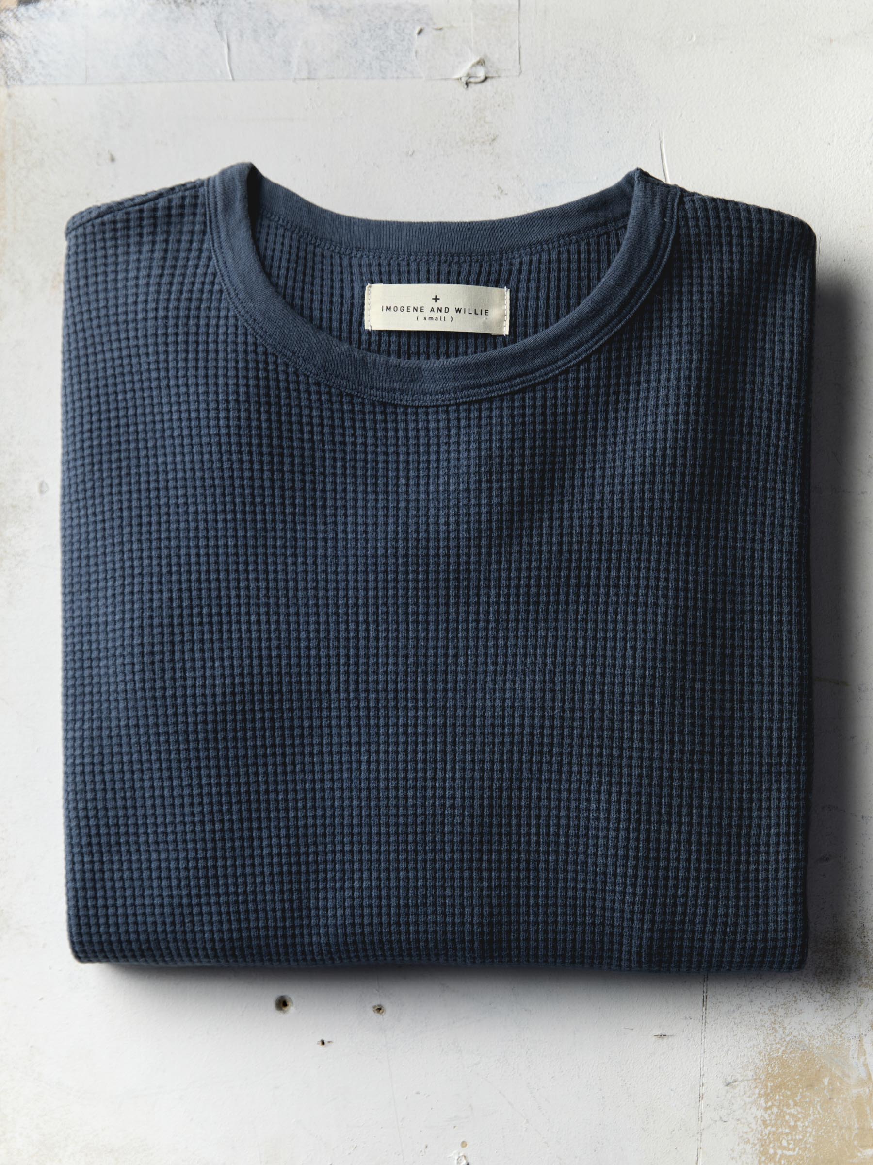 long sleeve thermal crew in steel blue - Image 4