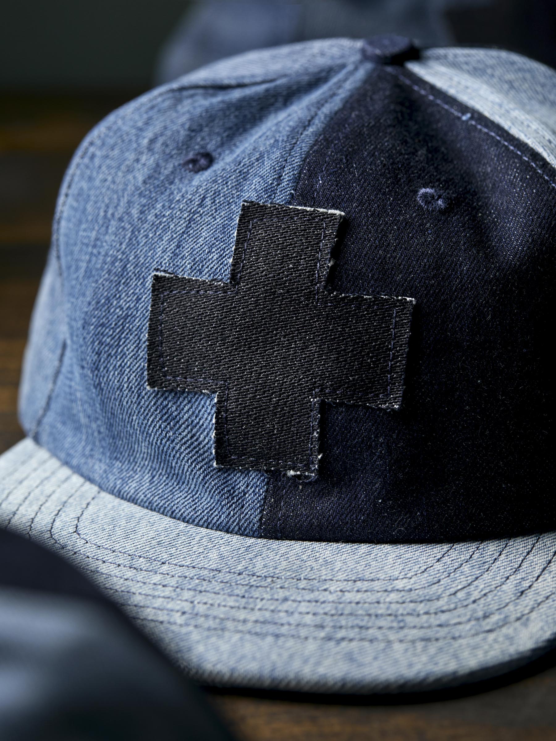 love fades recycled denim "plus" cap - Image 2