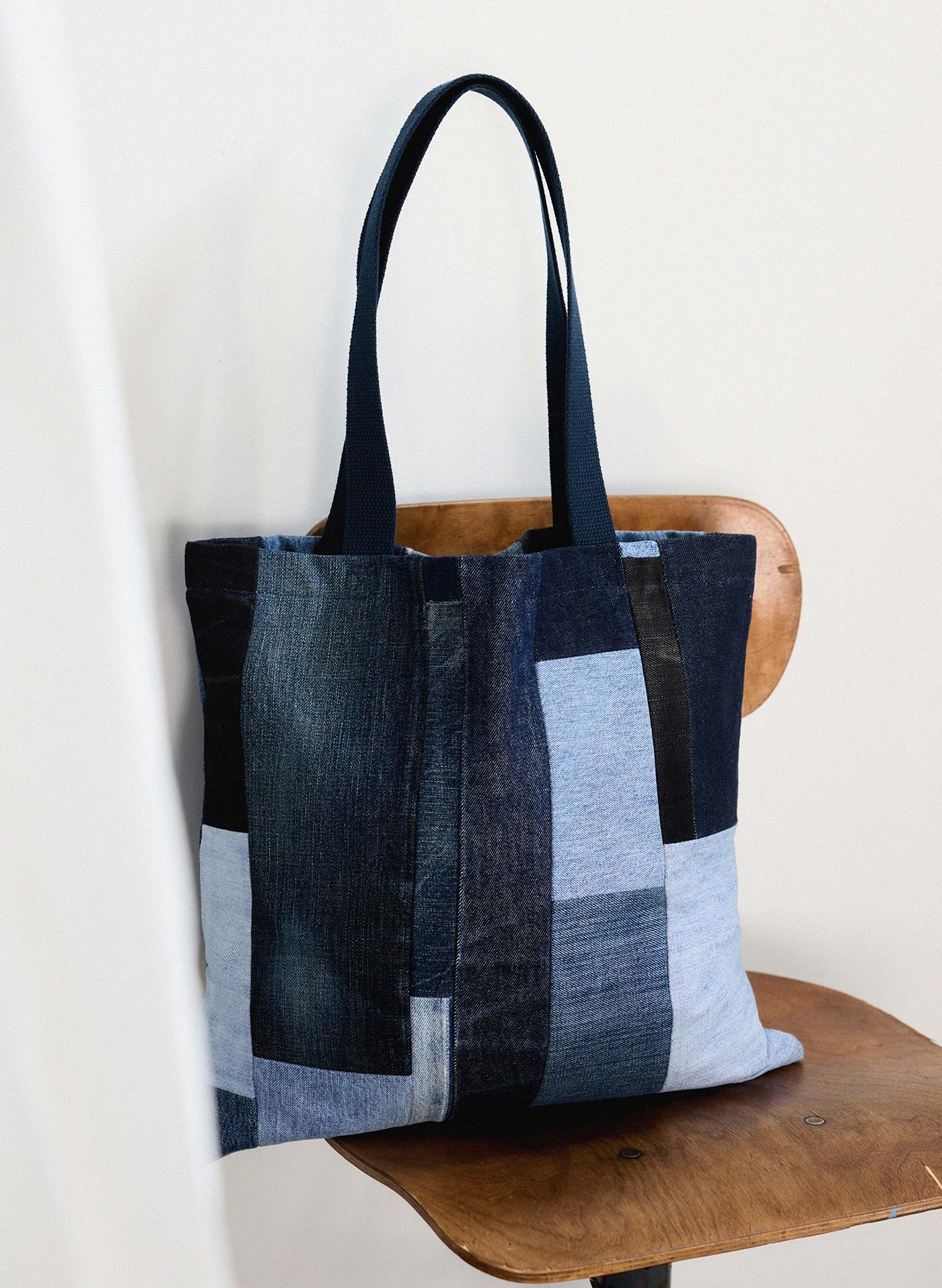 love fades recycled denim tote - Image 4