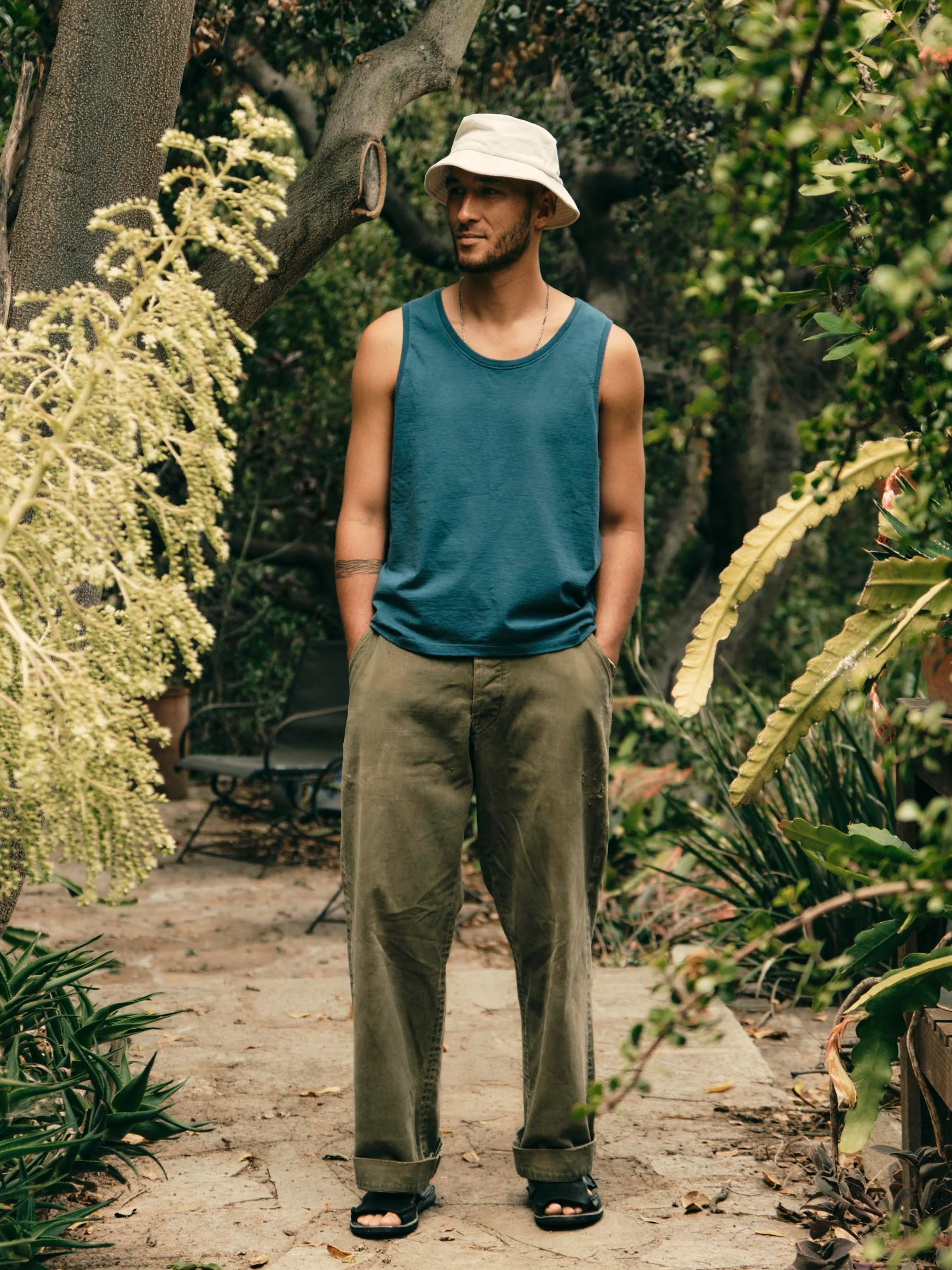 midweight box tank in teal - Image 3