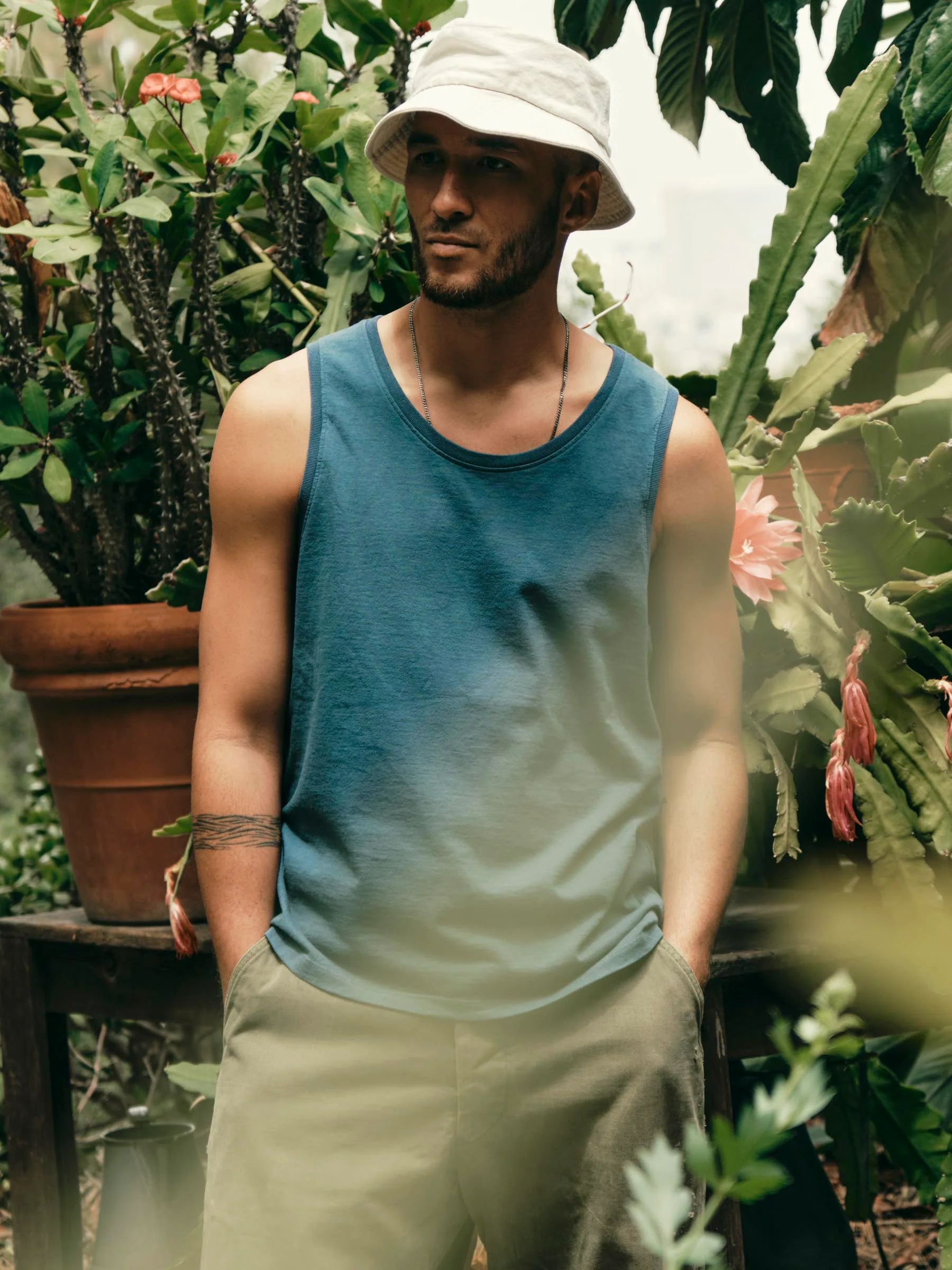 midweight box tank in teal - Image 6