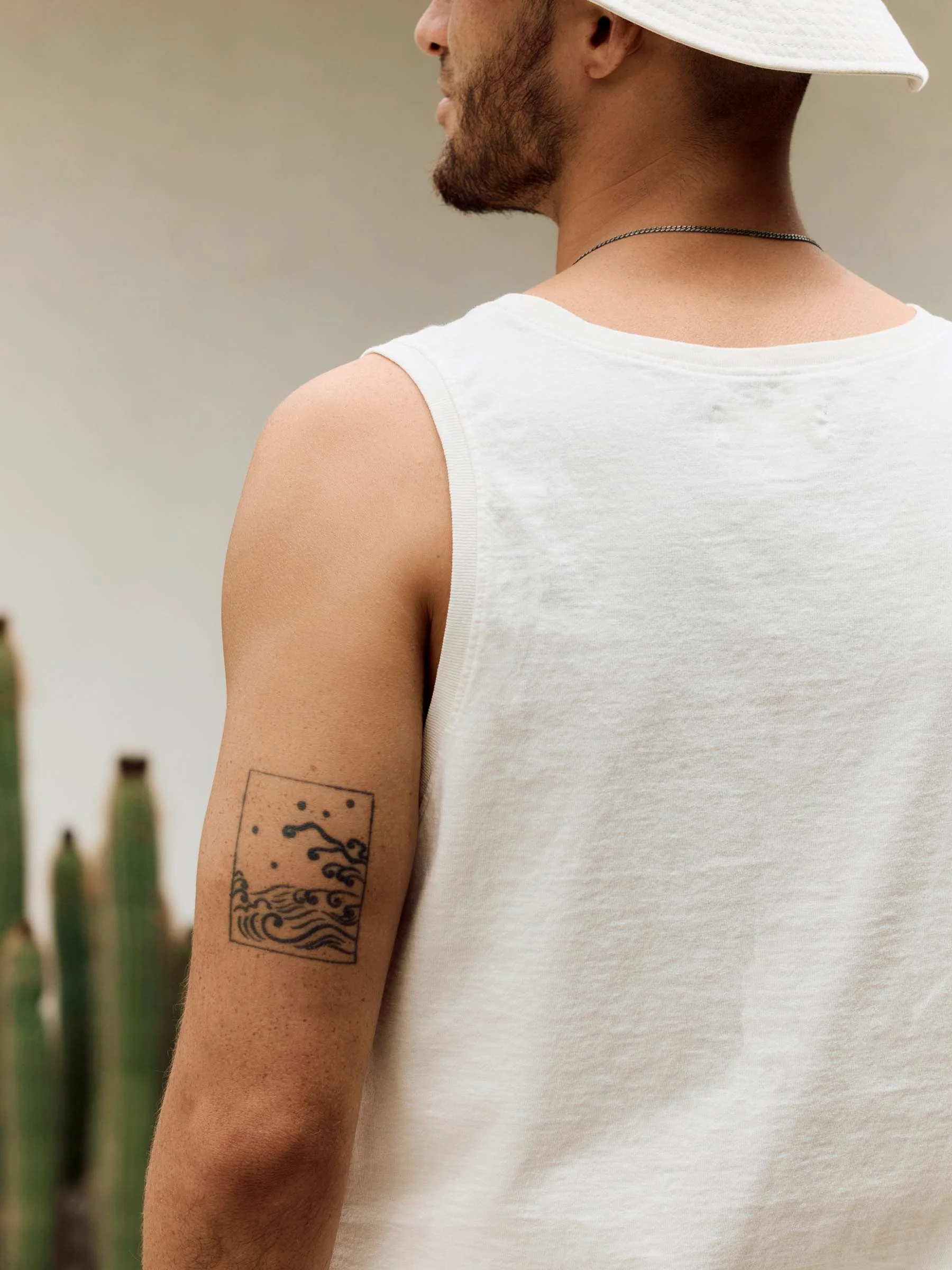 midweight box tank in vintage white - Image 4