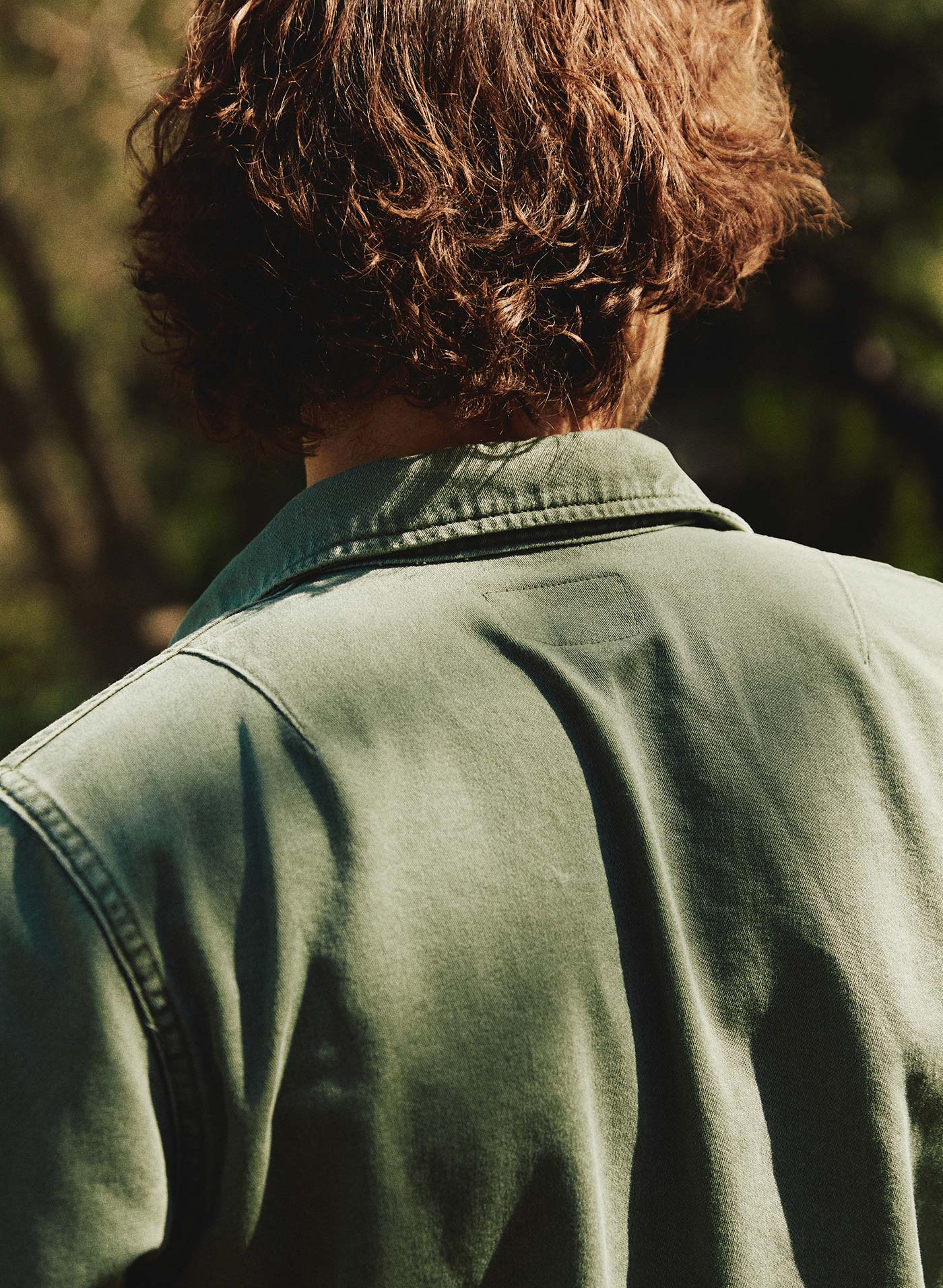 military shirt jacket in fatigue green - Image 5