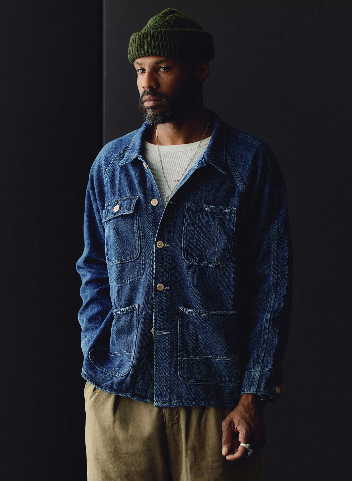 mill valley raglan jacket in indigo - Image 11
