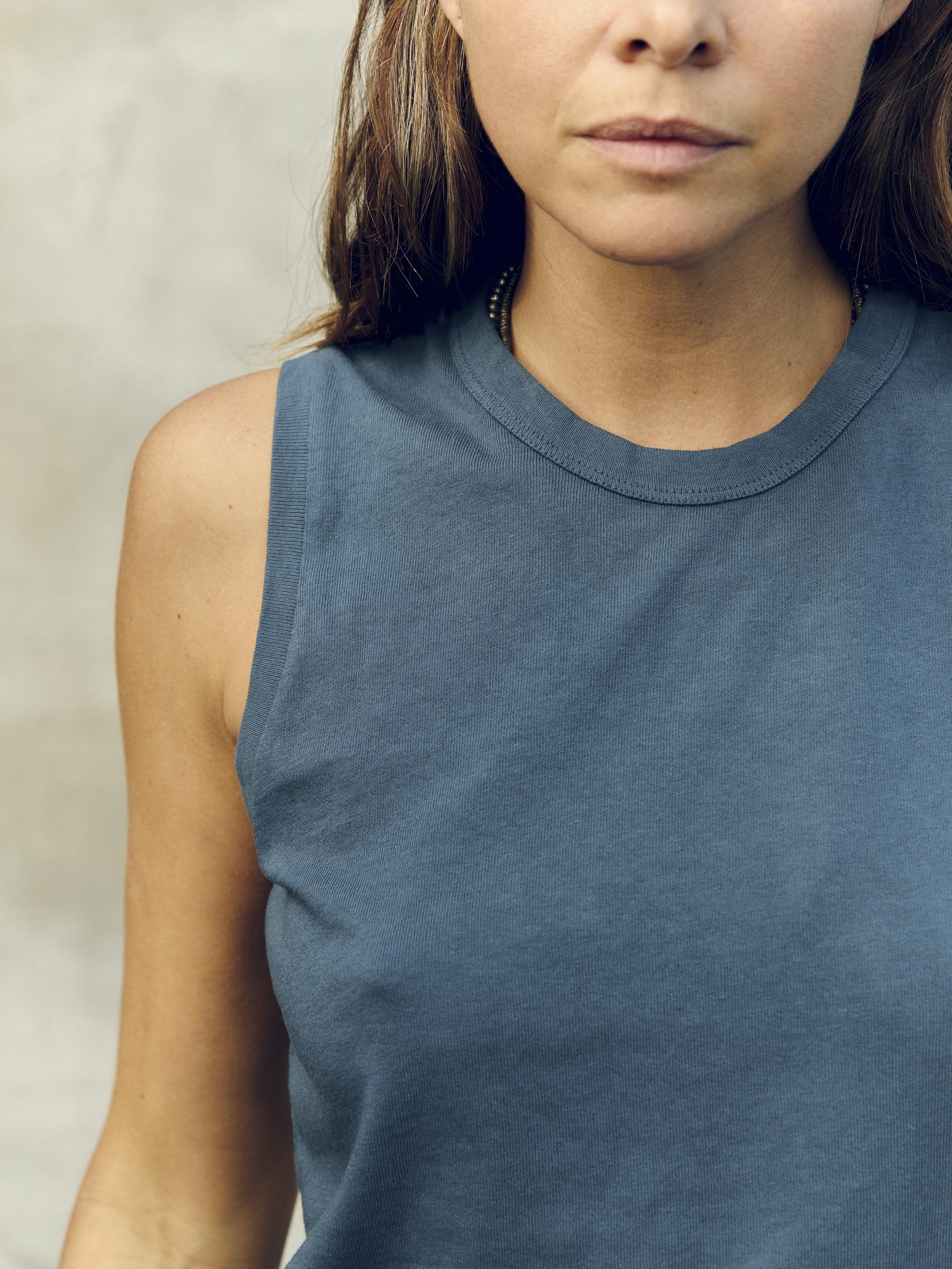 muscle tank in slate blue - Image 5