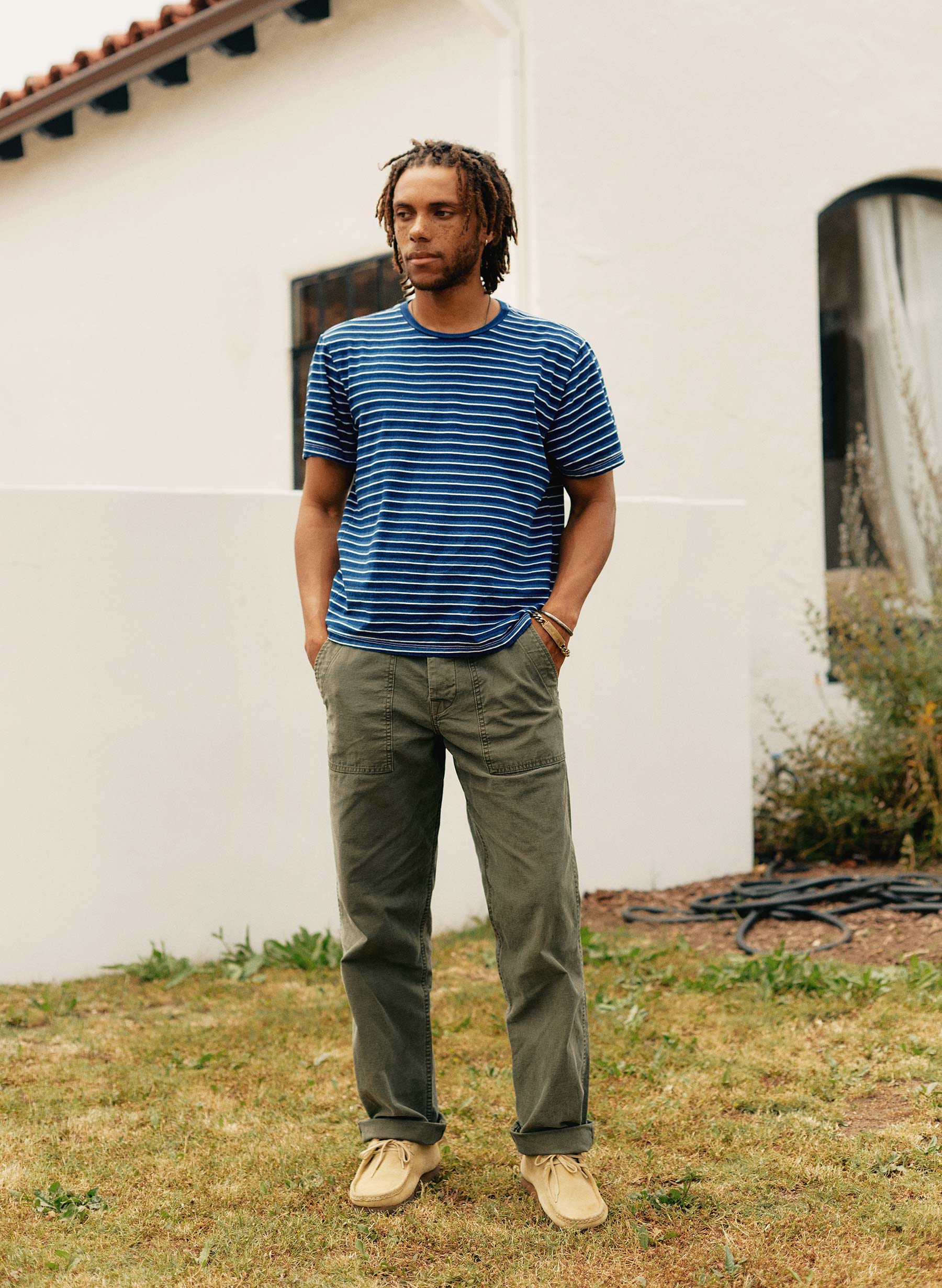 oliver military trouser in olive - Image 10