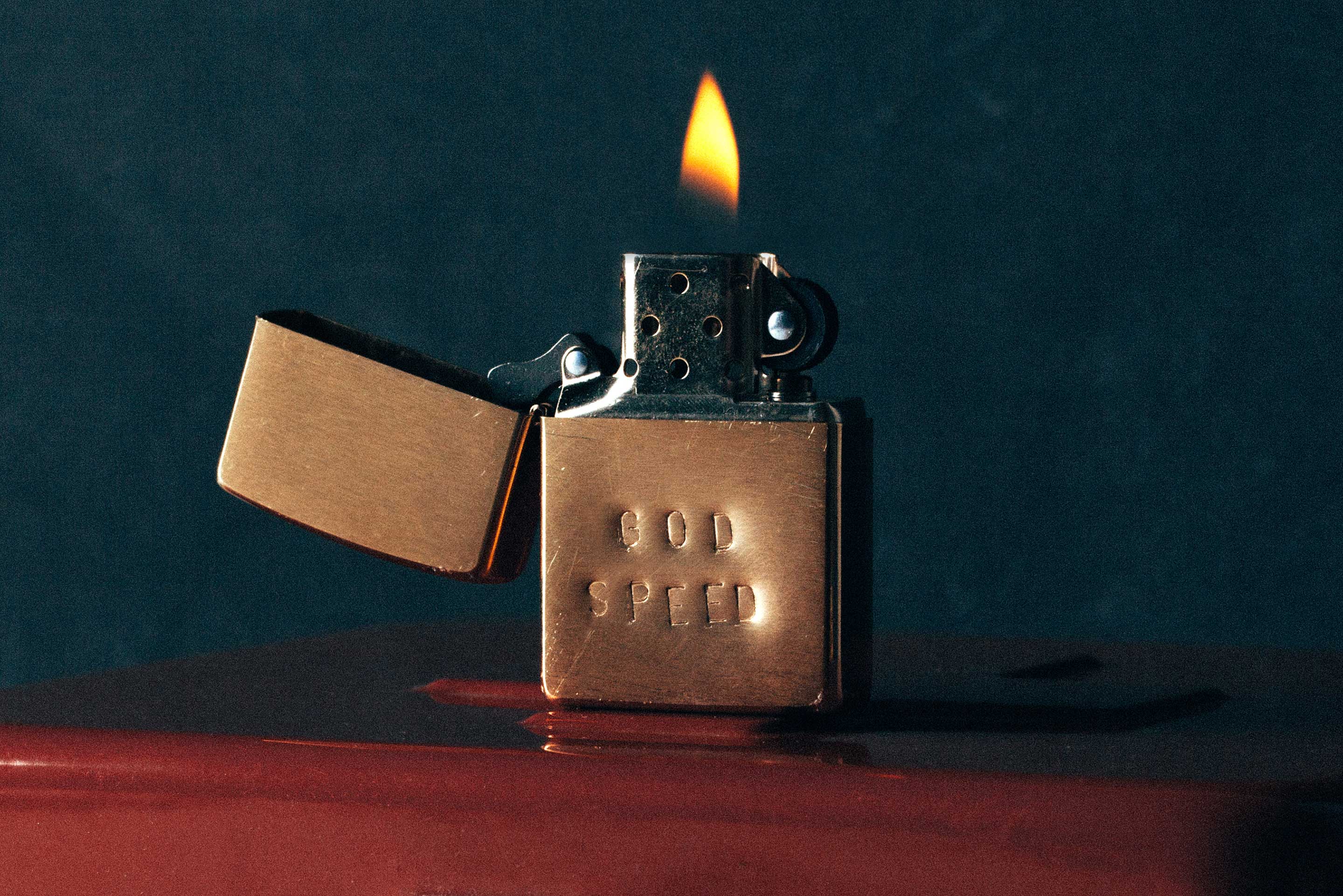 hand stamped “godspeed” zippo - Image 3