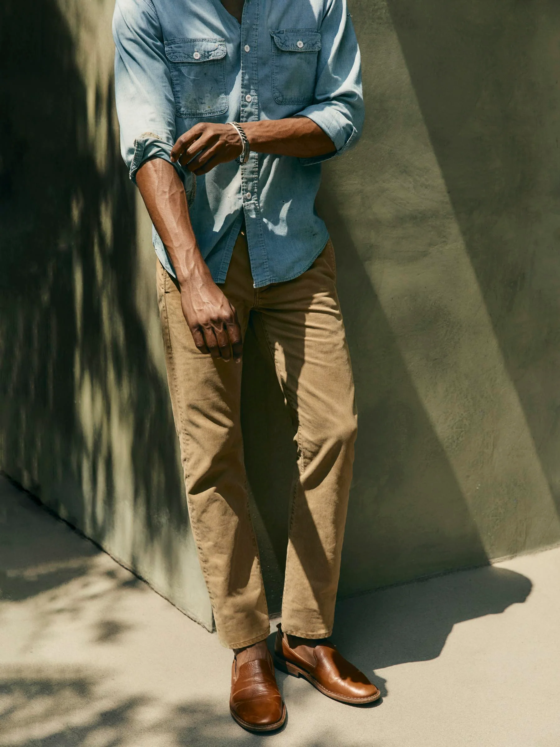 oscar washed brown broken twill - Image 3