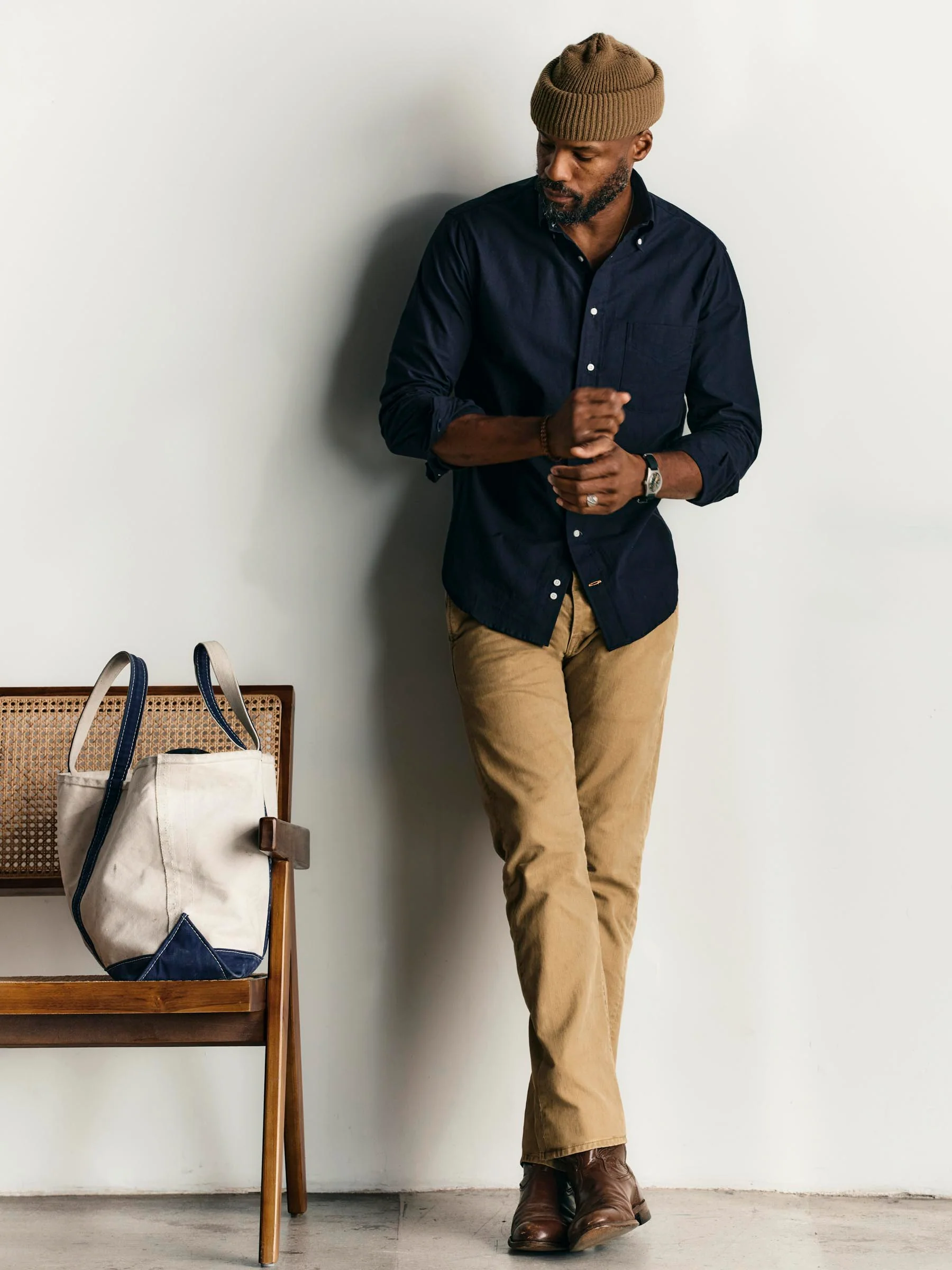 oscar washed brown broken twill - Image 7