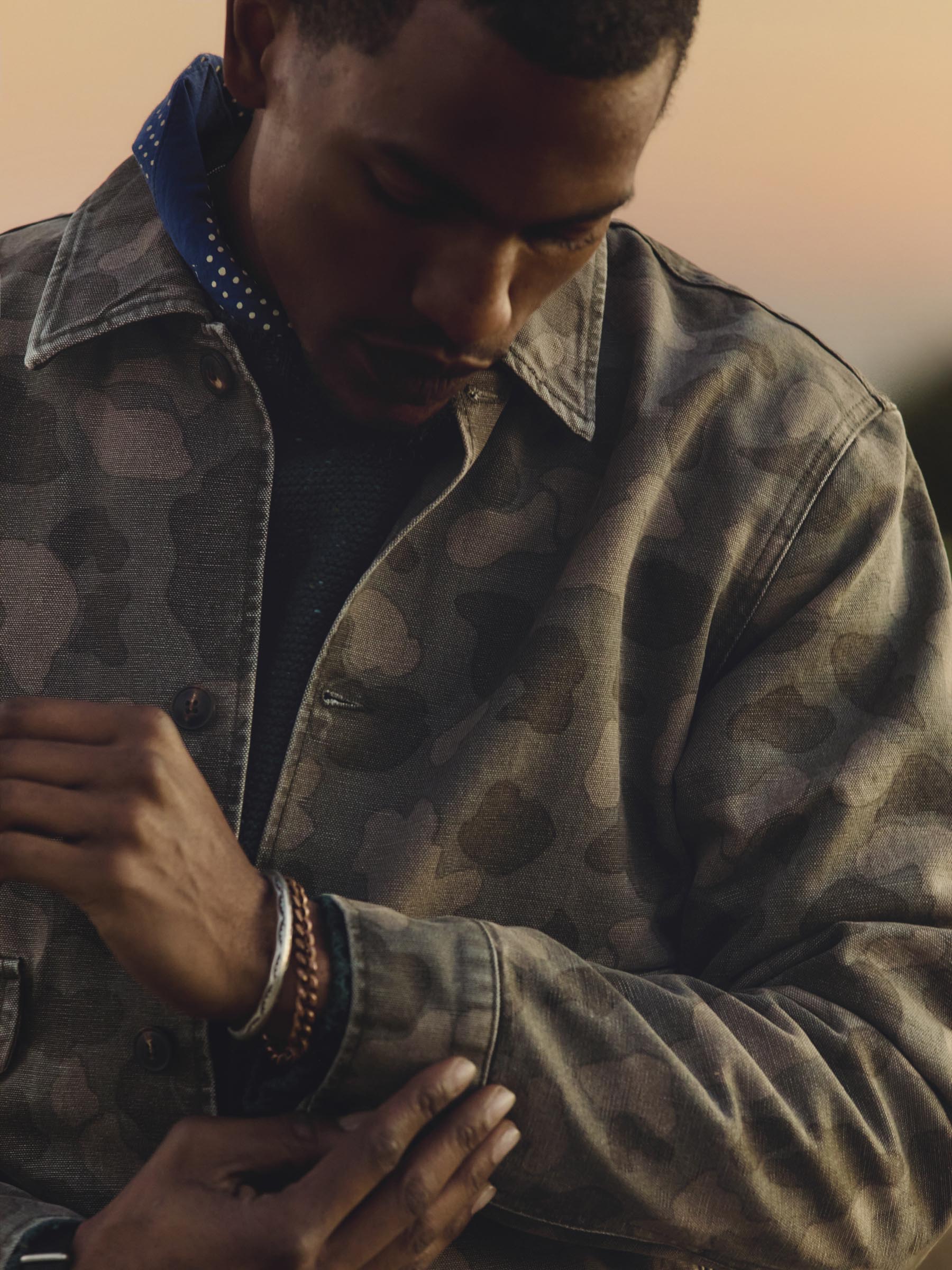 quilt lined canvas chore coat in camo - Image 5