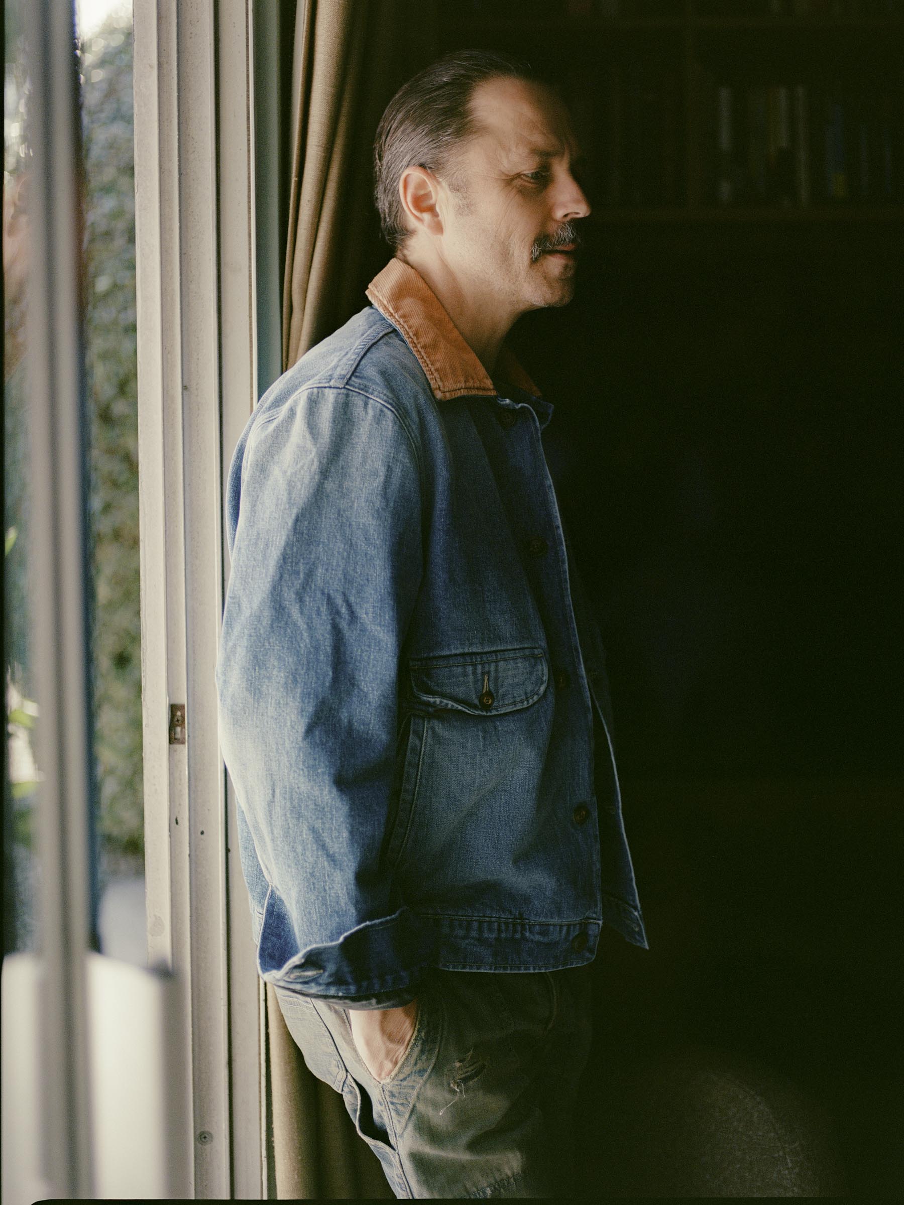 quilt lined washed denim chore coat - Image 7