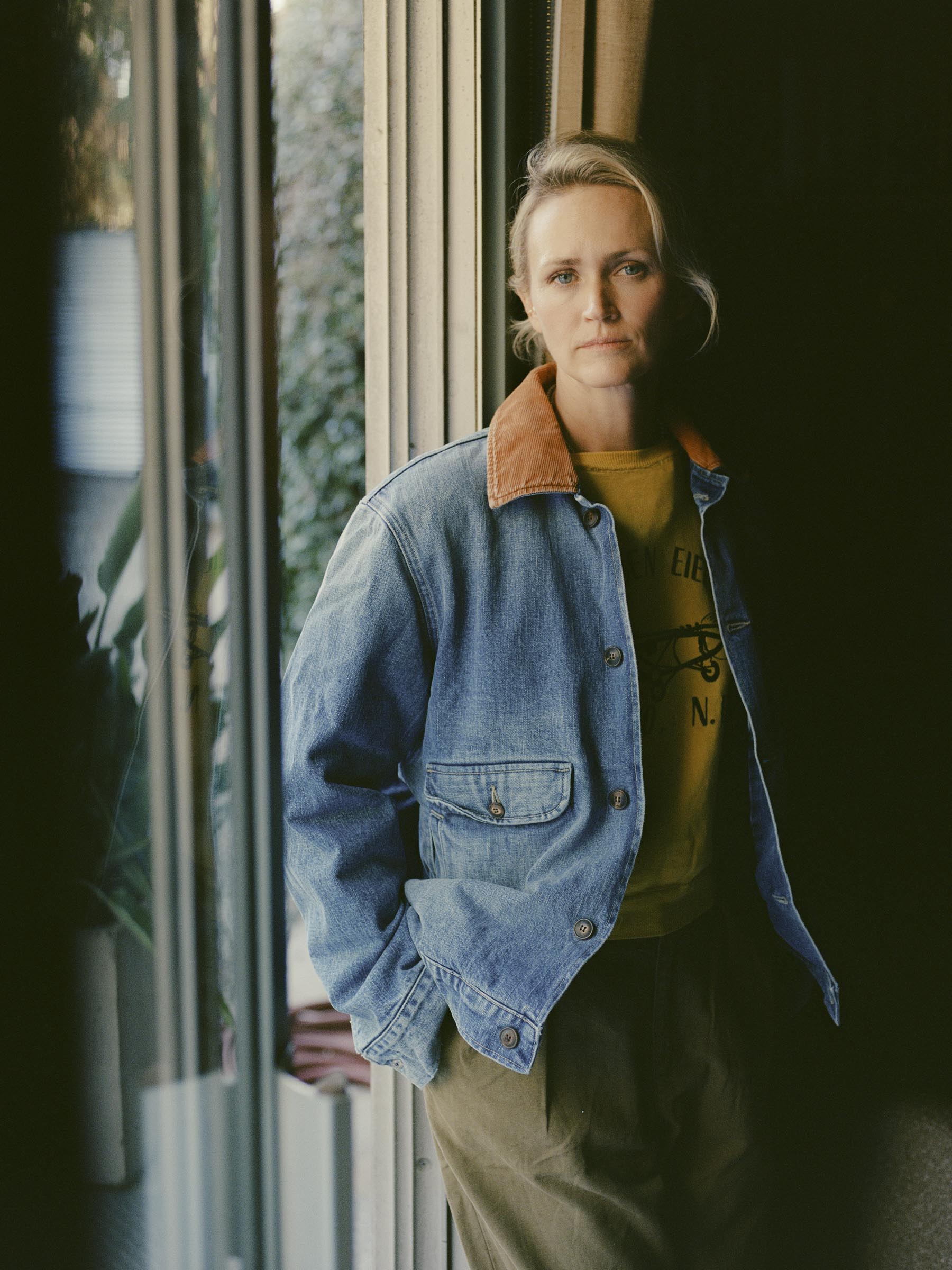quilt lined washed denim chore coat - Image 5