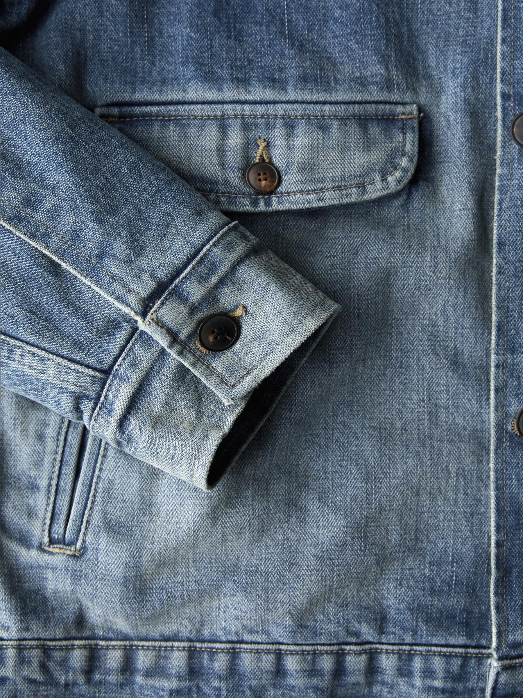quilt lined washed denim chore coat - Image 6