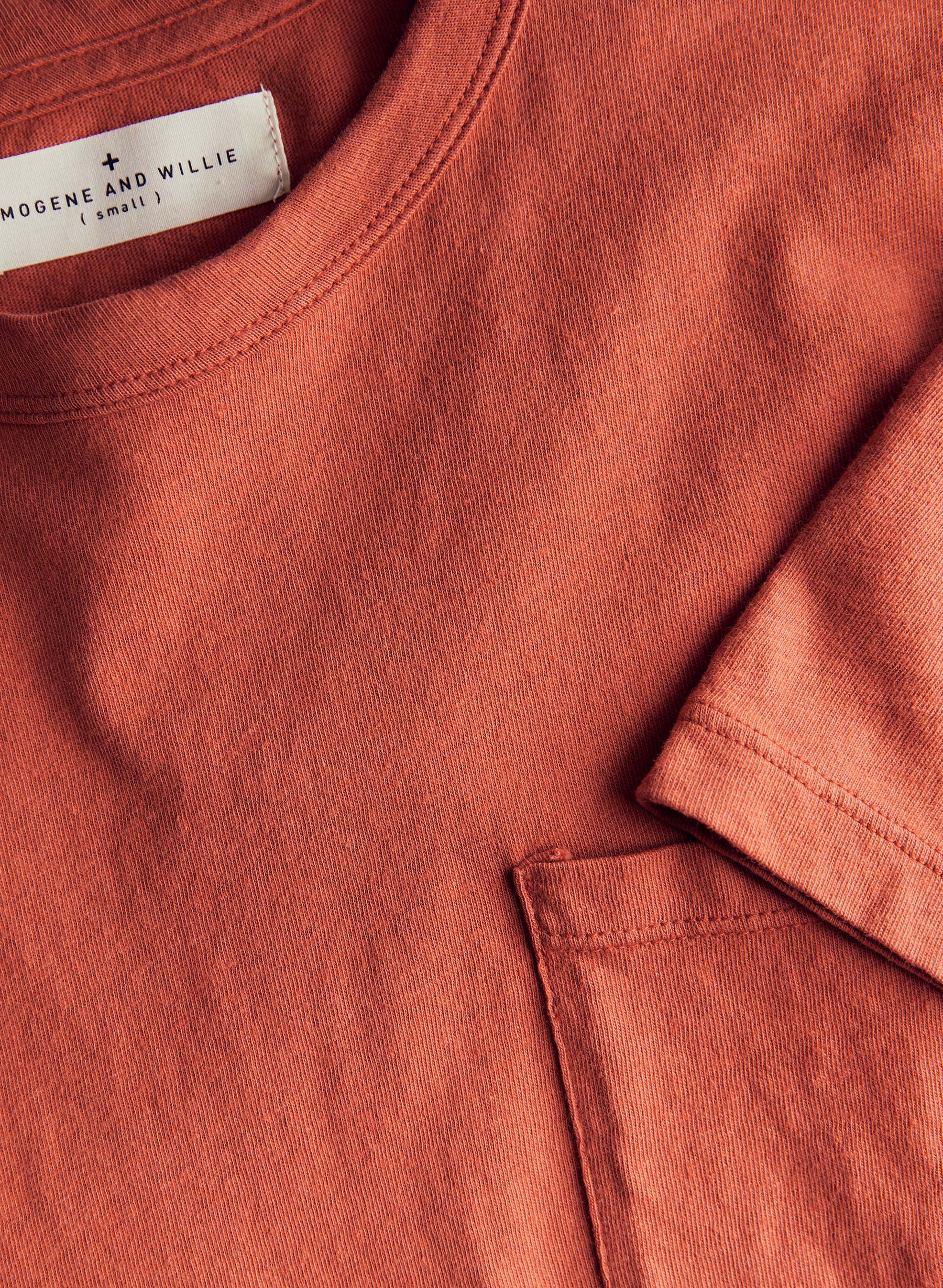 rust knit pocket tee - Image 3