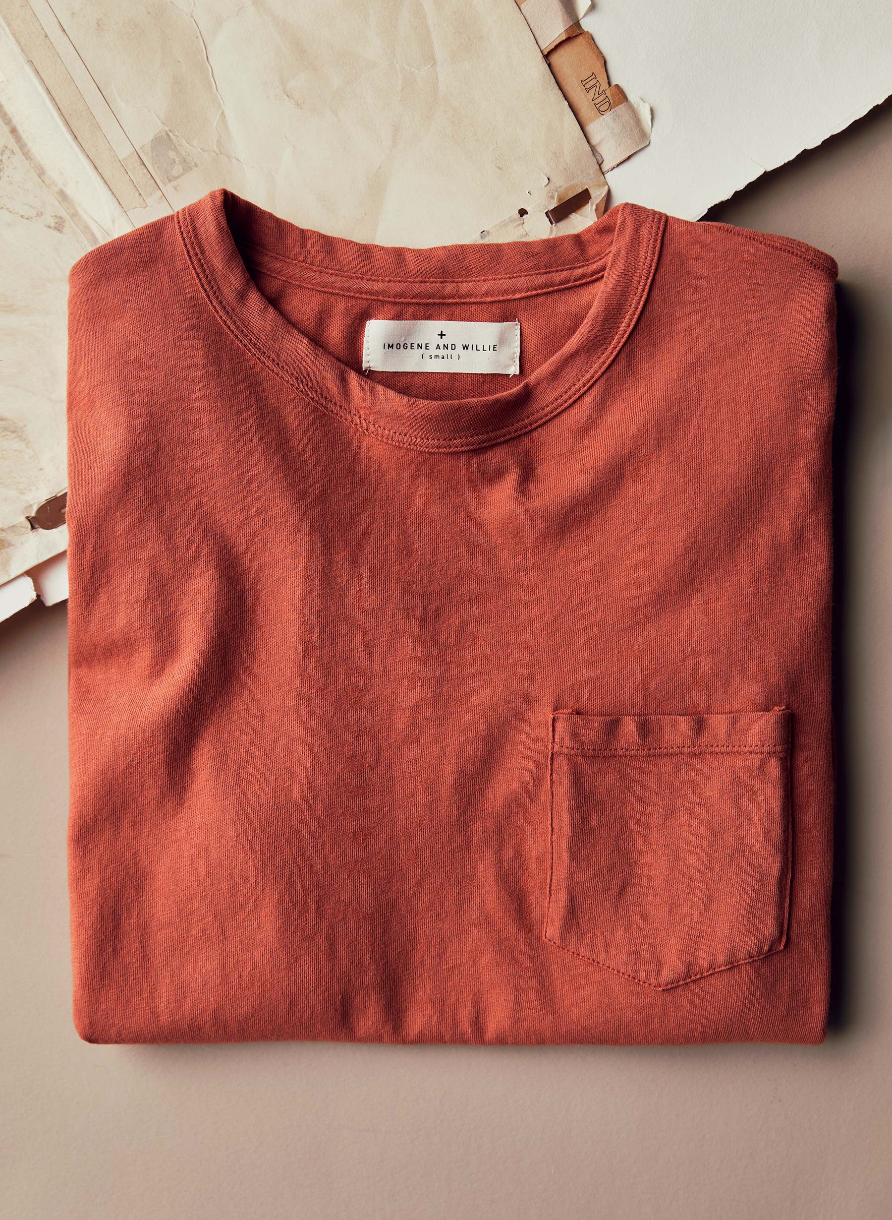 rust knit pocket tee - Image 4
