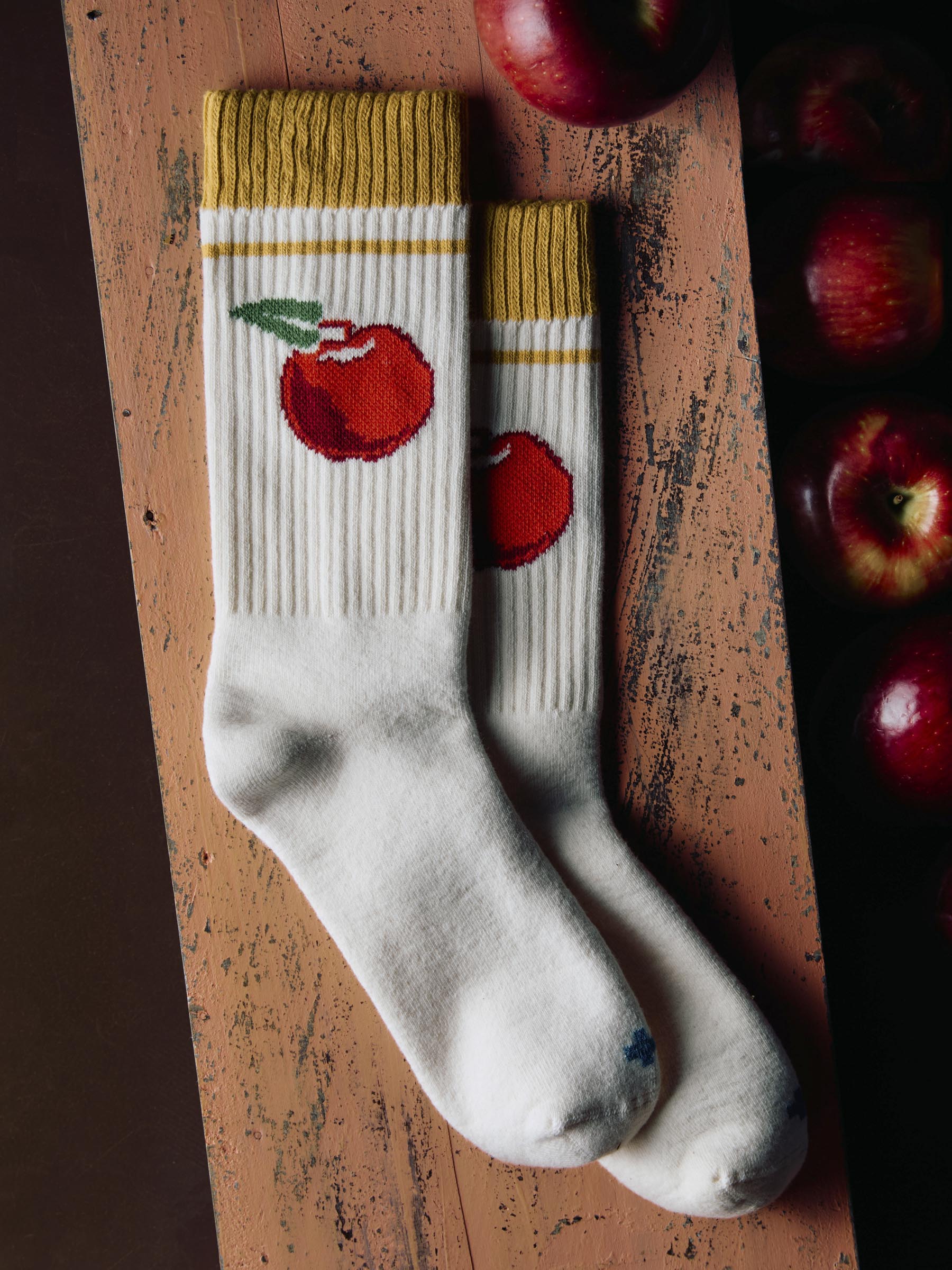 the "apple" sock
