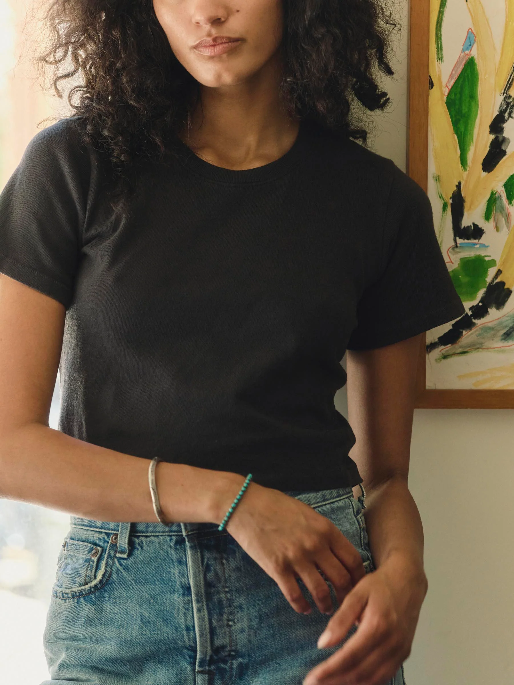 the baby tee in faded black